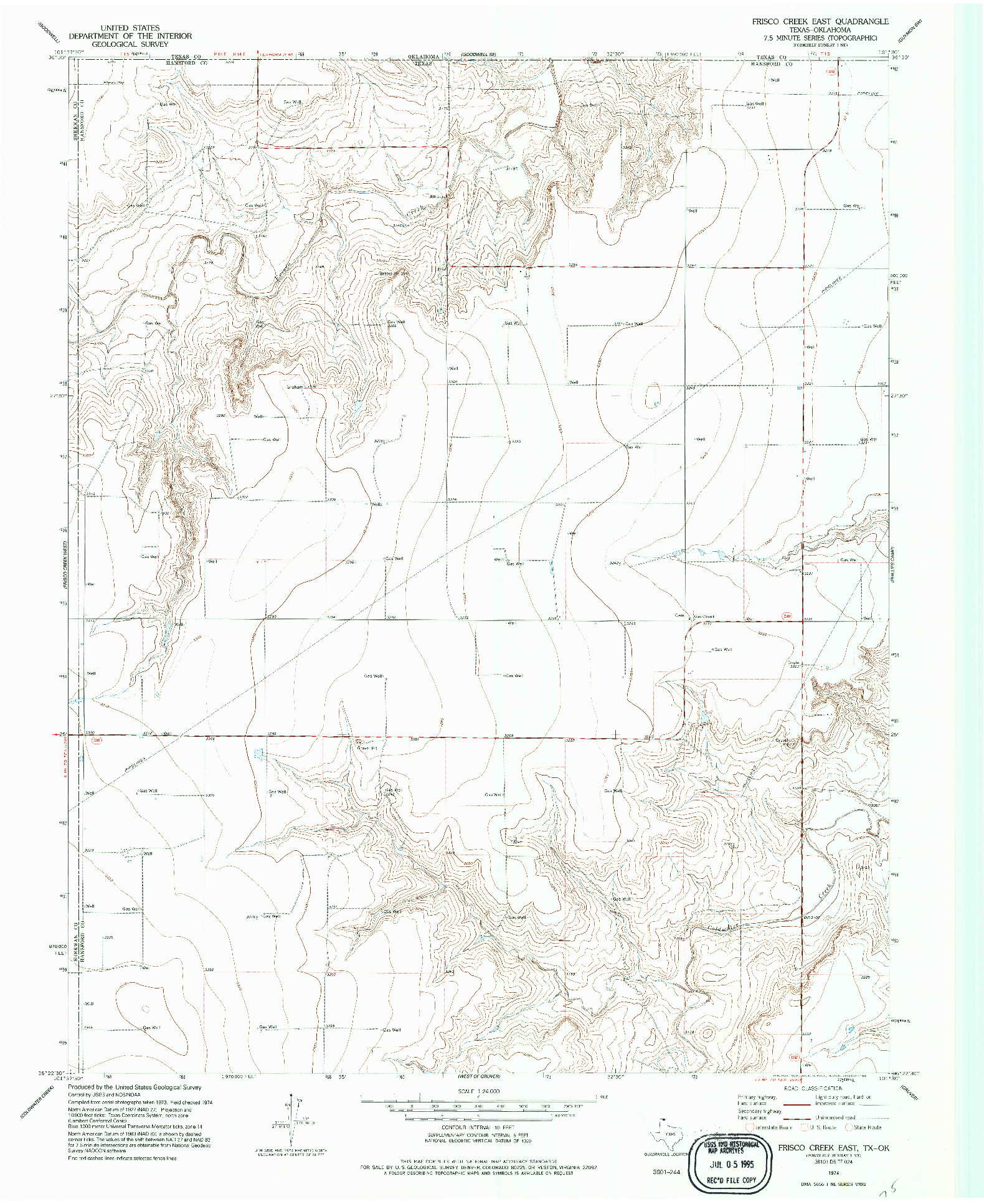 USGS 1:24000-SCALE QUADRANGLE FOR FRISCO CREEK EAST, TX 1974