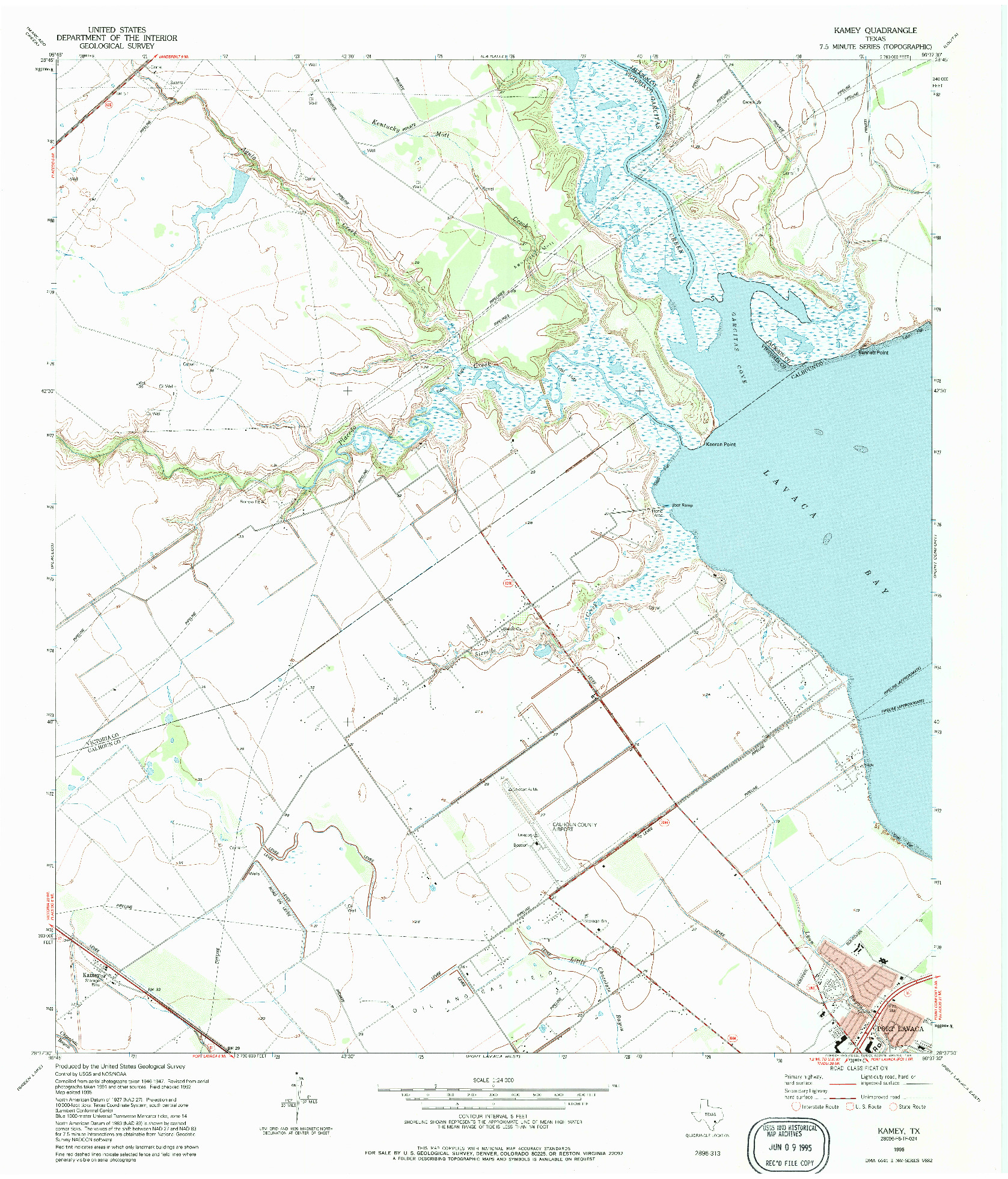 USGS 1:24000-SCALE QUADRANGLE FOR KAMEY, TX 1995