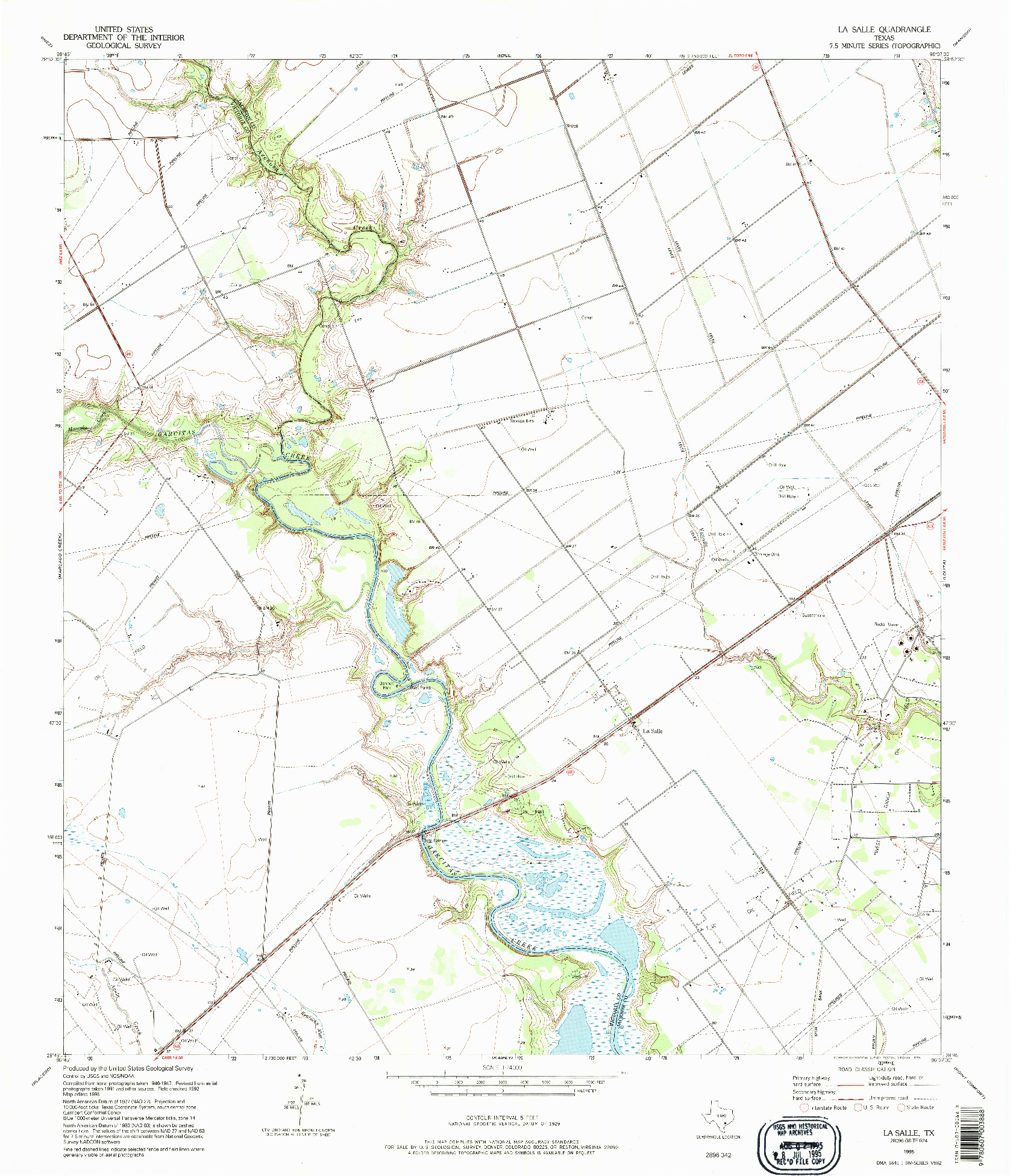 USGS 1:24000-SCALE QUADRANGLE FOR LA SALLE, TX 1995