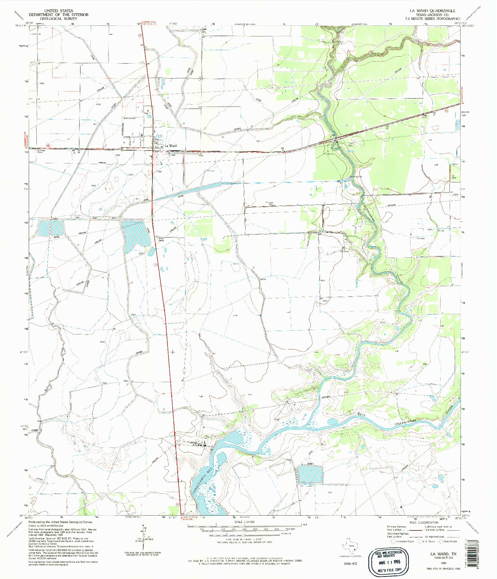 USGS 1:24000-SCALE QUADRANGLE FOR LA WARD, TX 1995