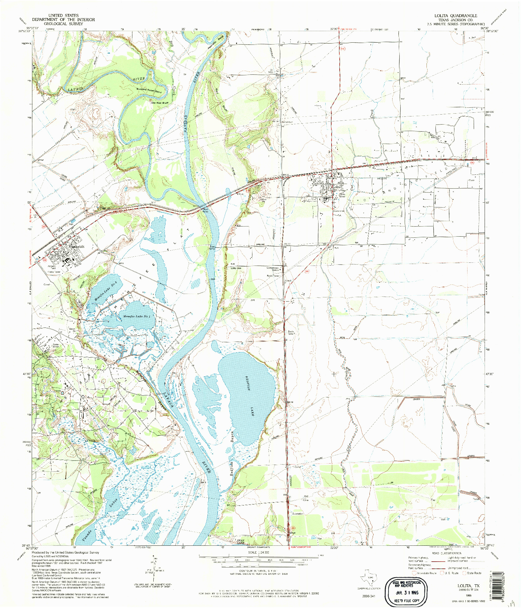 USGS 1:24000-SCALE QUADRANGLE FOR LOLITA, TX 1995
