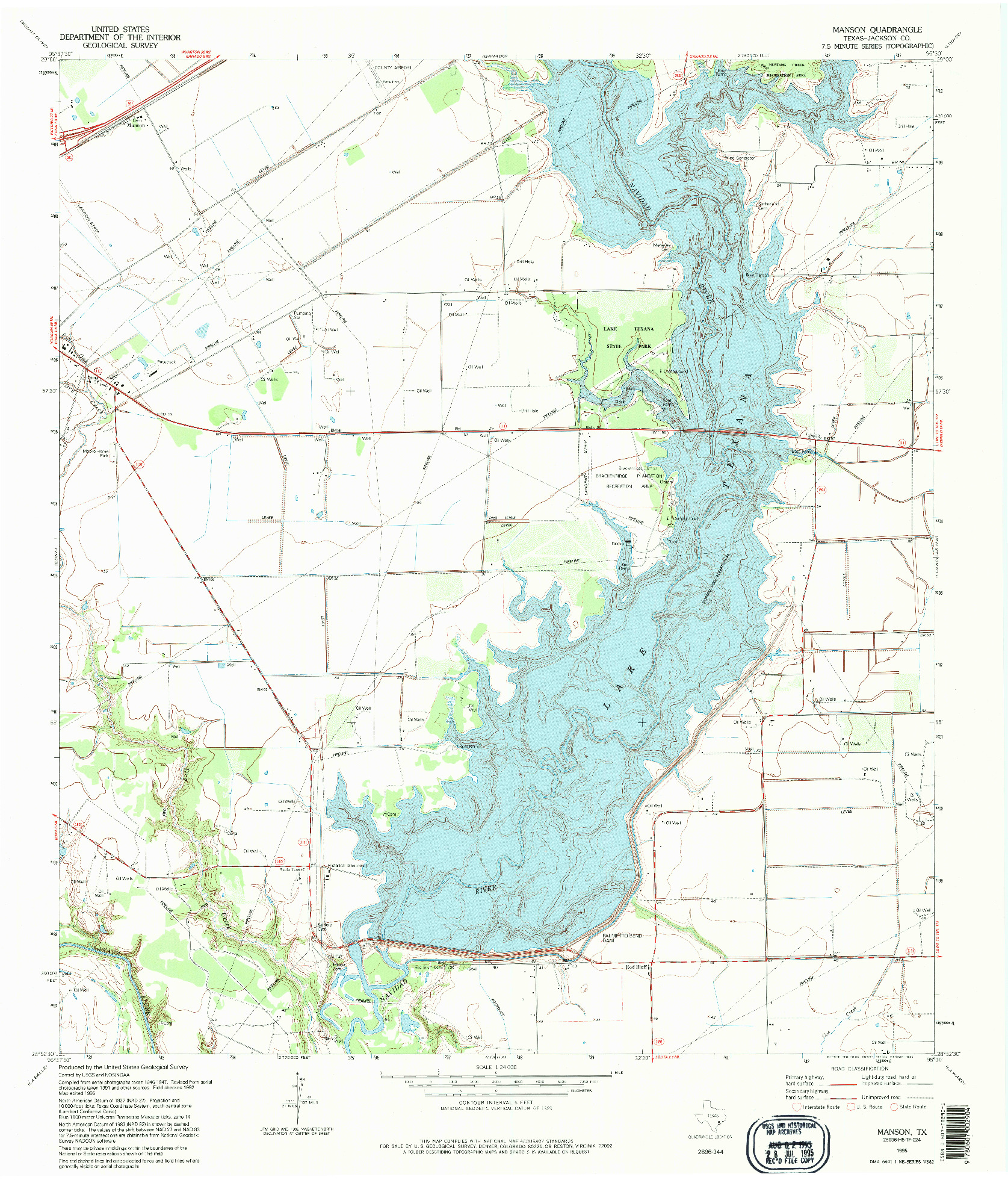 USGS 1:24000-SCALE QUADRANGLE FOR MANSON, TX 1995