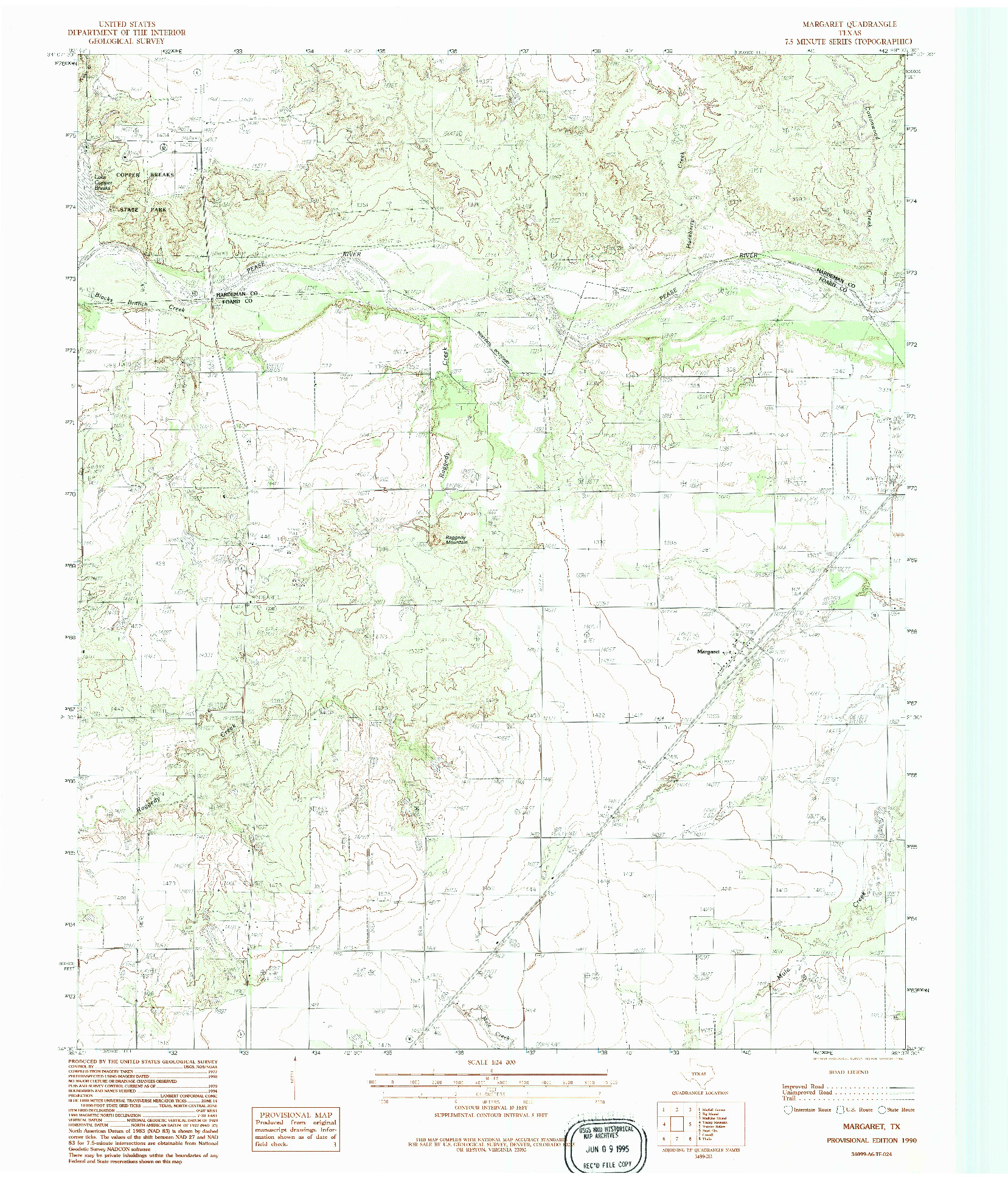 USGS 1:24000-SCALE QUADRANGLE FOR MARGARET, TX 1990