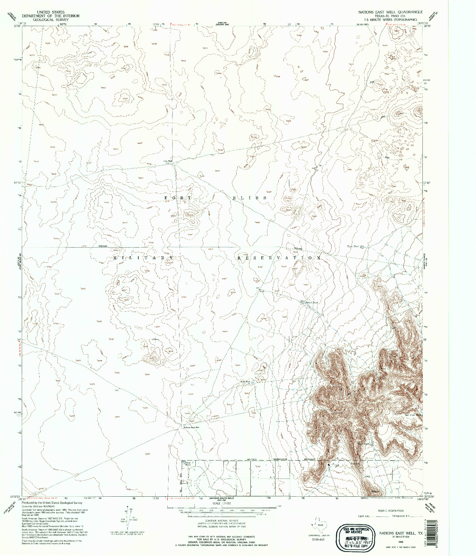 USGS 1:24000-SCALE QUADRANGLE FOR NATIONS EAST WELL, TX 1995