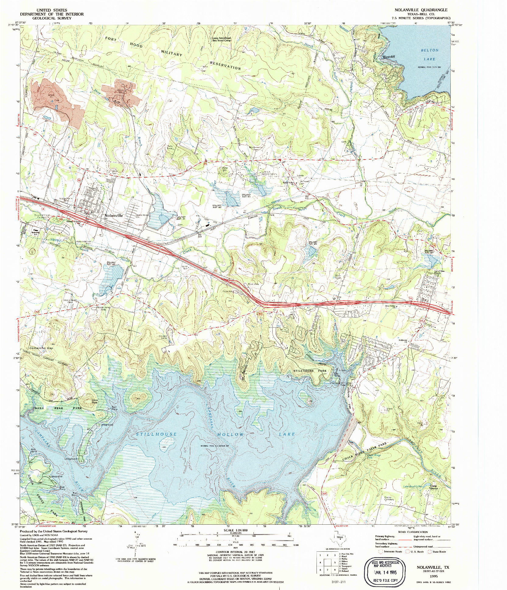 USGS 1:24000-SCALE QUADRANGLE FOR NOLANVILLE, TX 1995