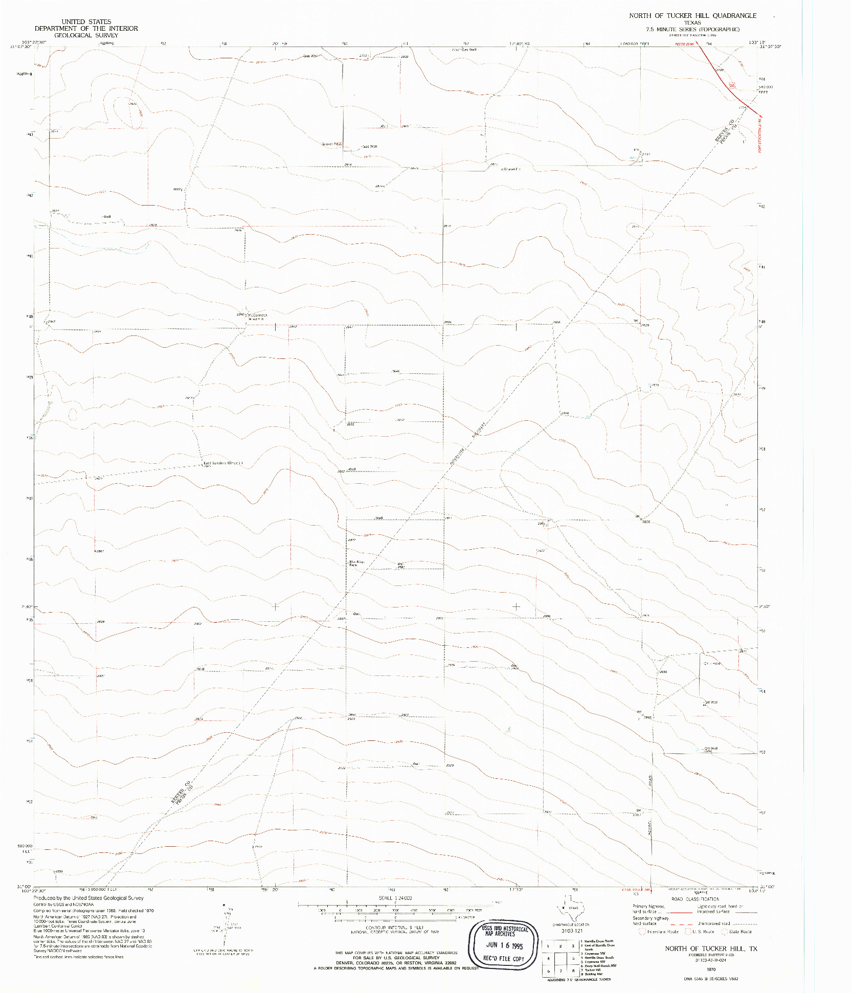 USGS 1:24000-SCALE QUADRANGLE FOR NORTH OF TUCKER HILL, TX 1970