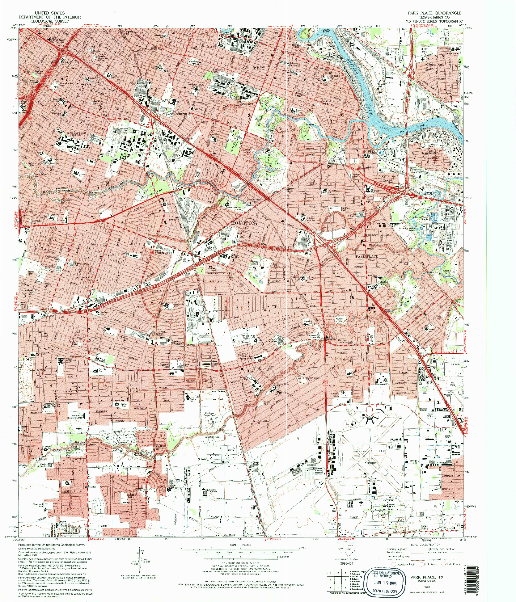 USGS 1:24000-SCALE QUADRANGLE FOR PARK PLACE, TX 1982