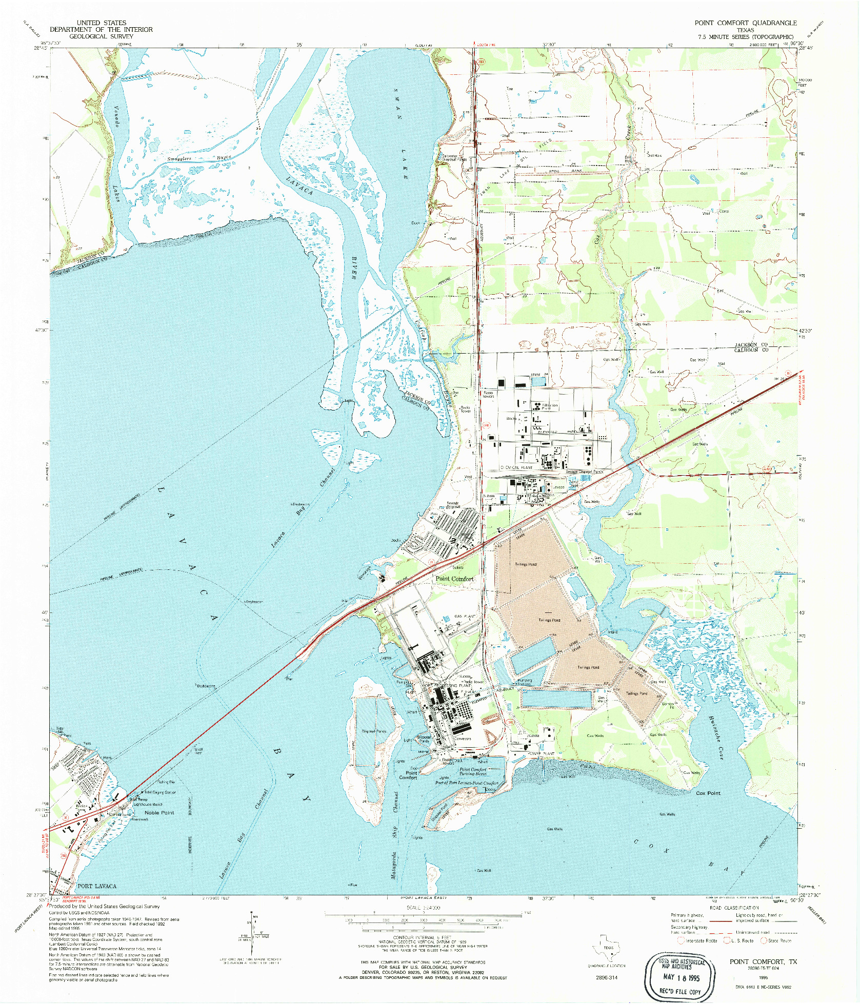 USGS 1:24000-SCALE QUADRANGLE FOR POINT COMFORT, TX 1995