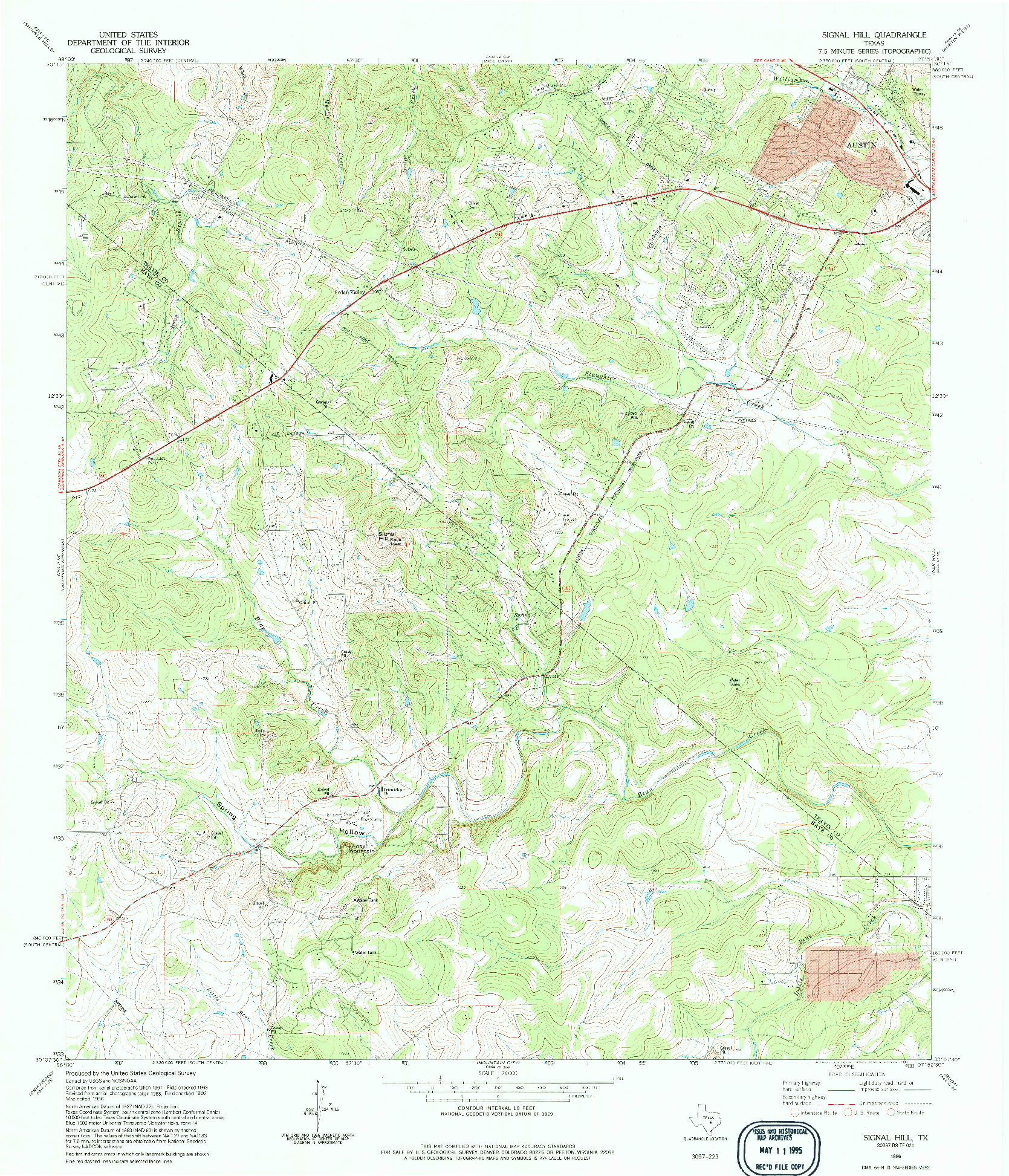 USGS 1:24000-SCALE QUADRANGLE FOR SIGNAL HILL, TX 1986