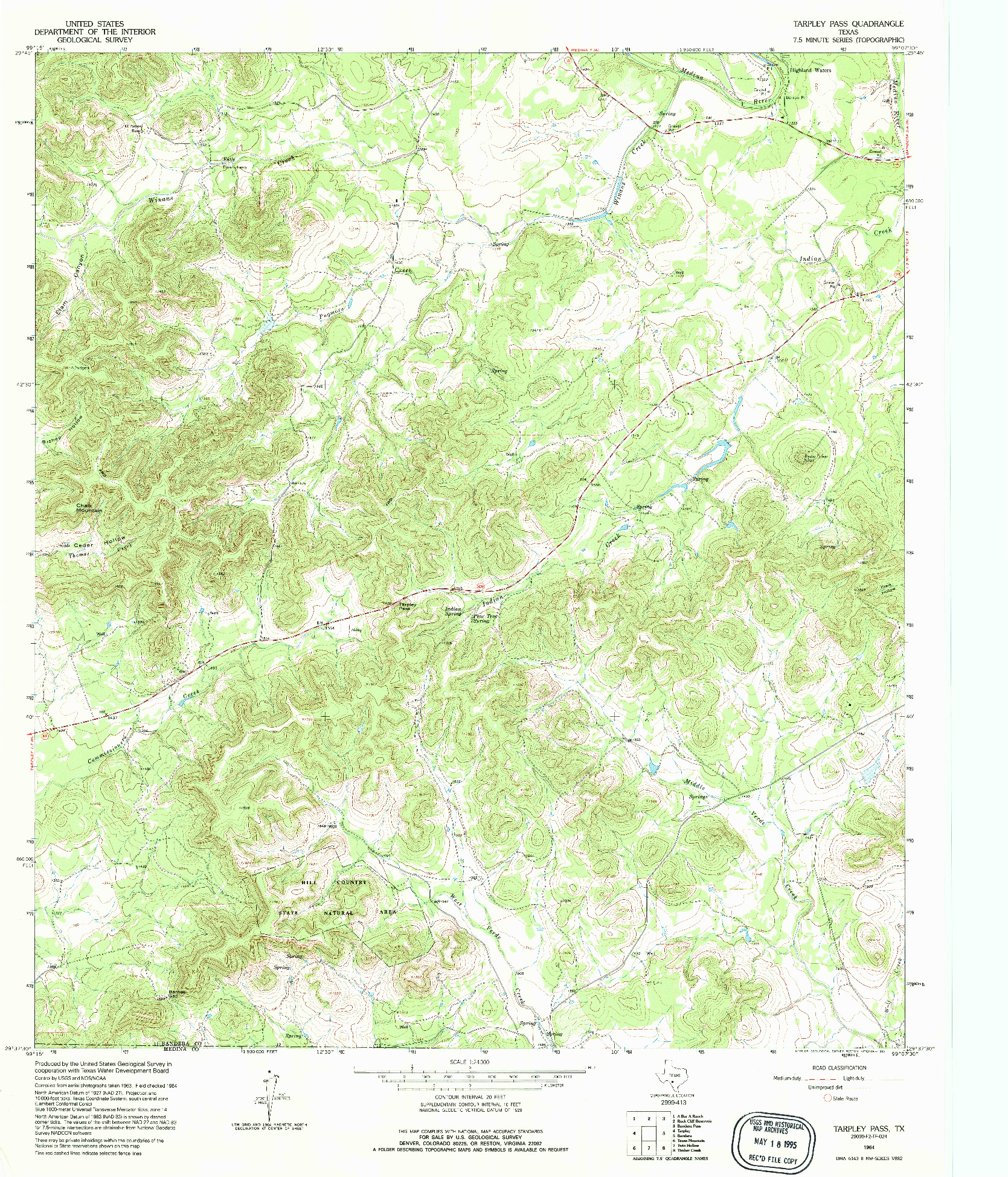 USGS 1:24000-SCALE QUADRANGLE FOR TARPLEY PASS, TX 1964