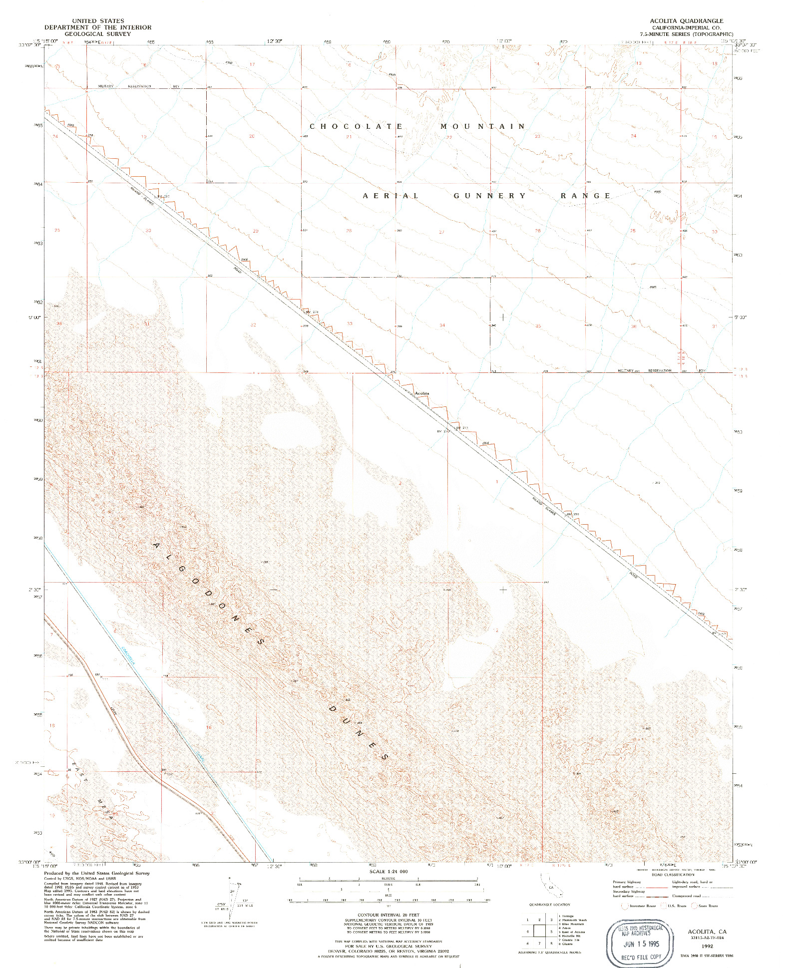 USGS 1:24000-SCALE QUADRANGLE FOR ACOLITA, CA 1992