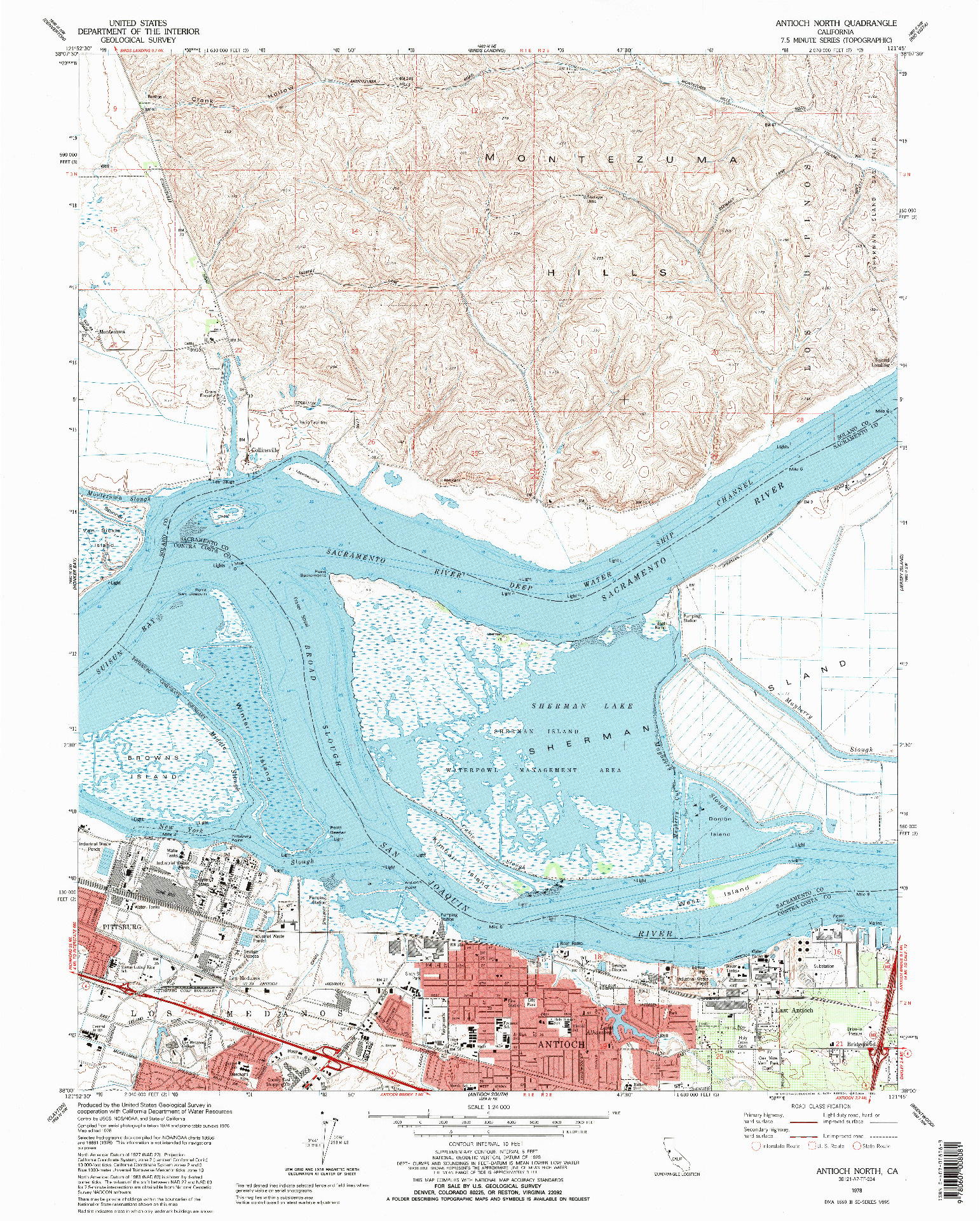 USGS 1:24000-SCALE QUADRANGLE FOR ANTIOCH NORTH, CA 1978