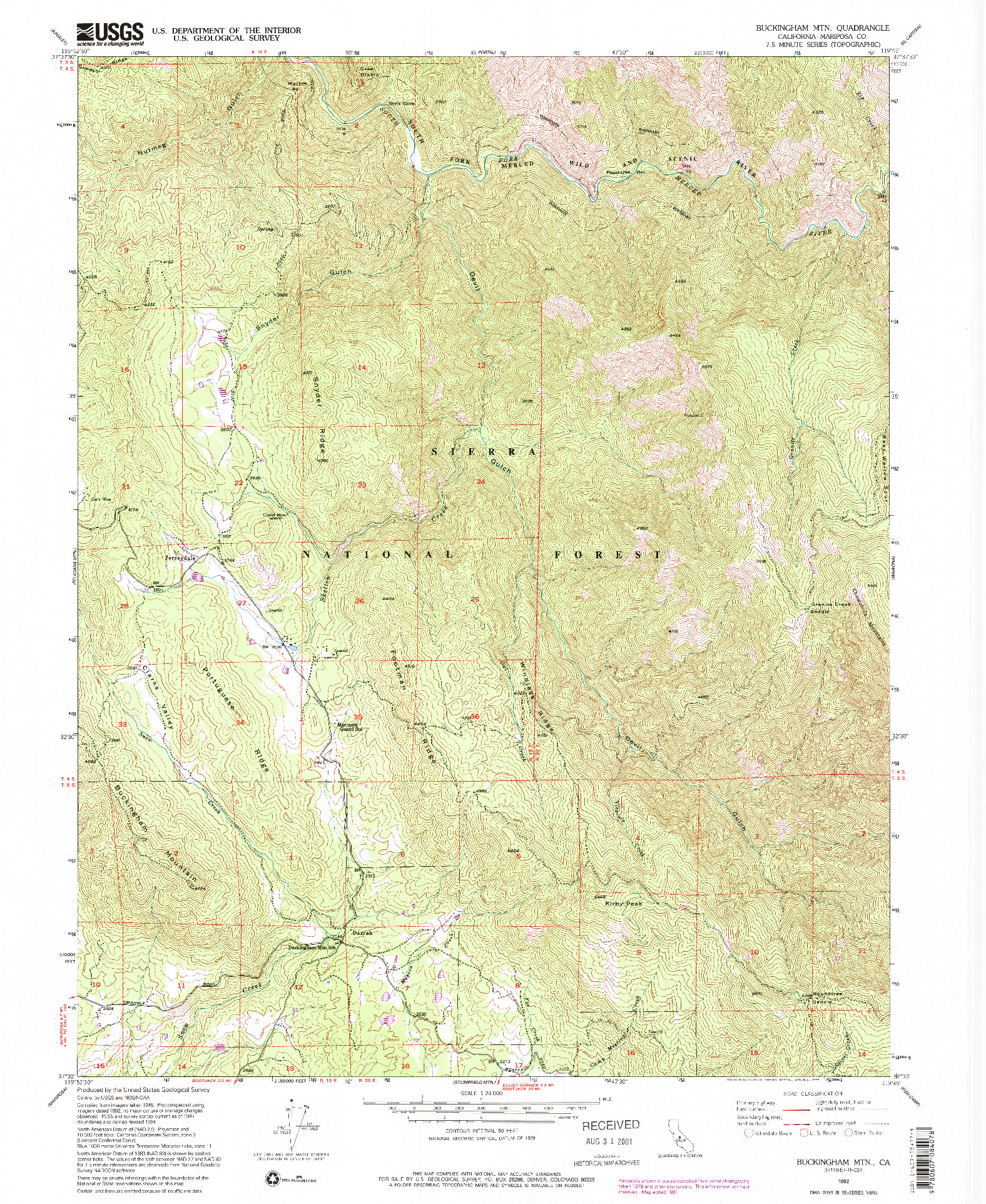 USGS 1:24000-SCALE QUADRANGLE FOR BUCKINGHAM MTN, CA 1992