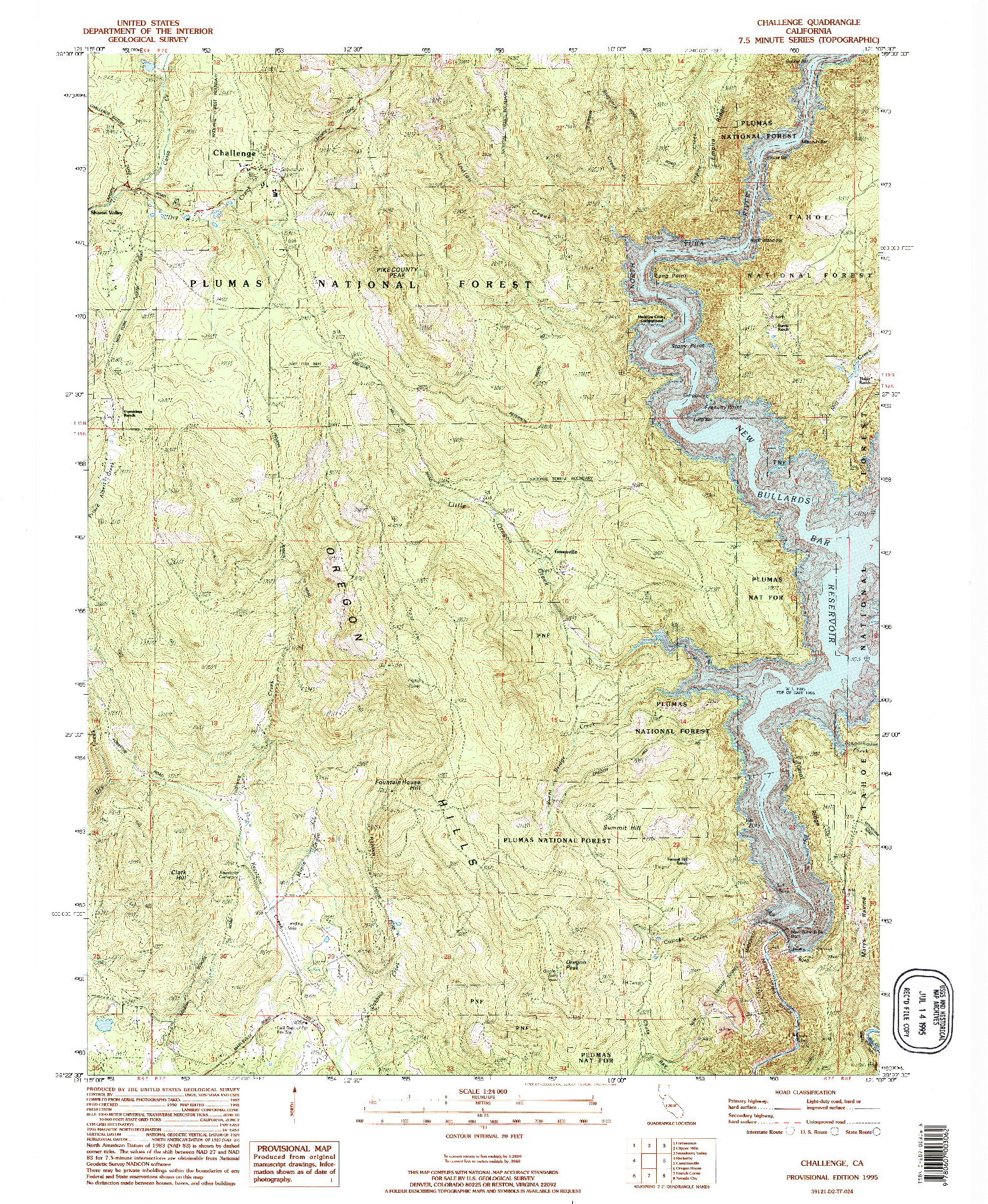 USGS 1:24000-SCALE QUADRANGLE FOR CHALLENGE, CA 1995