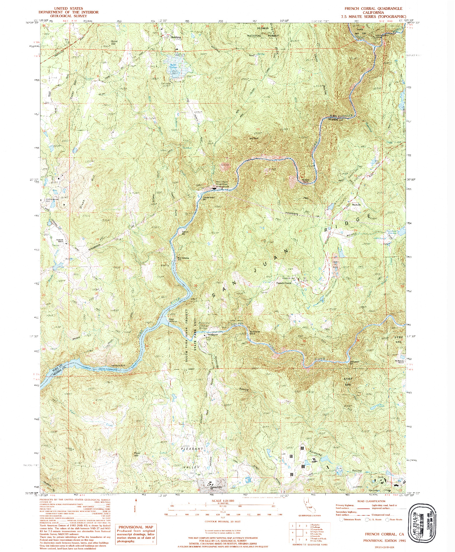 USGS 1:24000-SCALE QUADRANGLE FOR FRENCH CORRAL, CA 1995