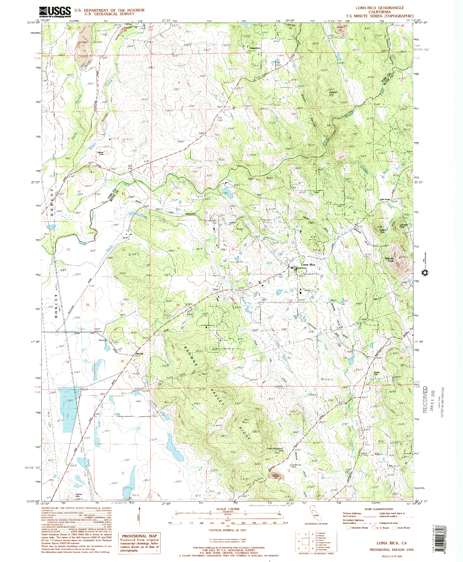 USGS 1:24000-SCALE QUADRANGLE FOR LOMA RICA, CA 1995