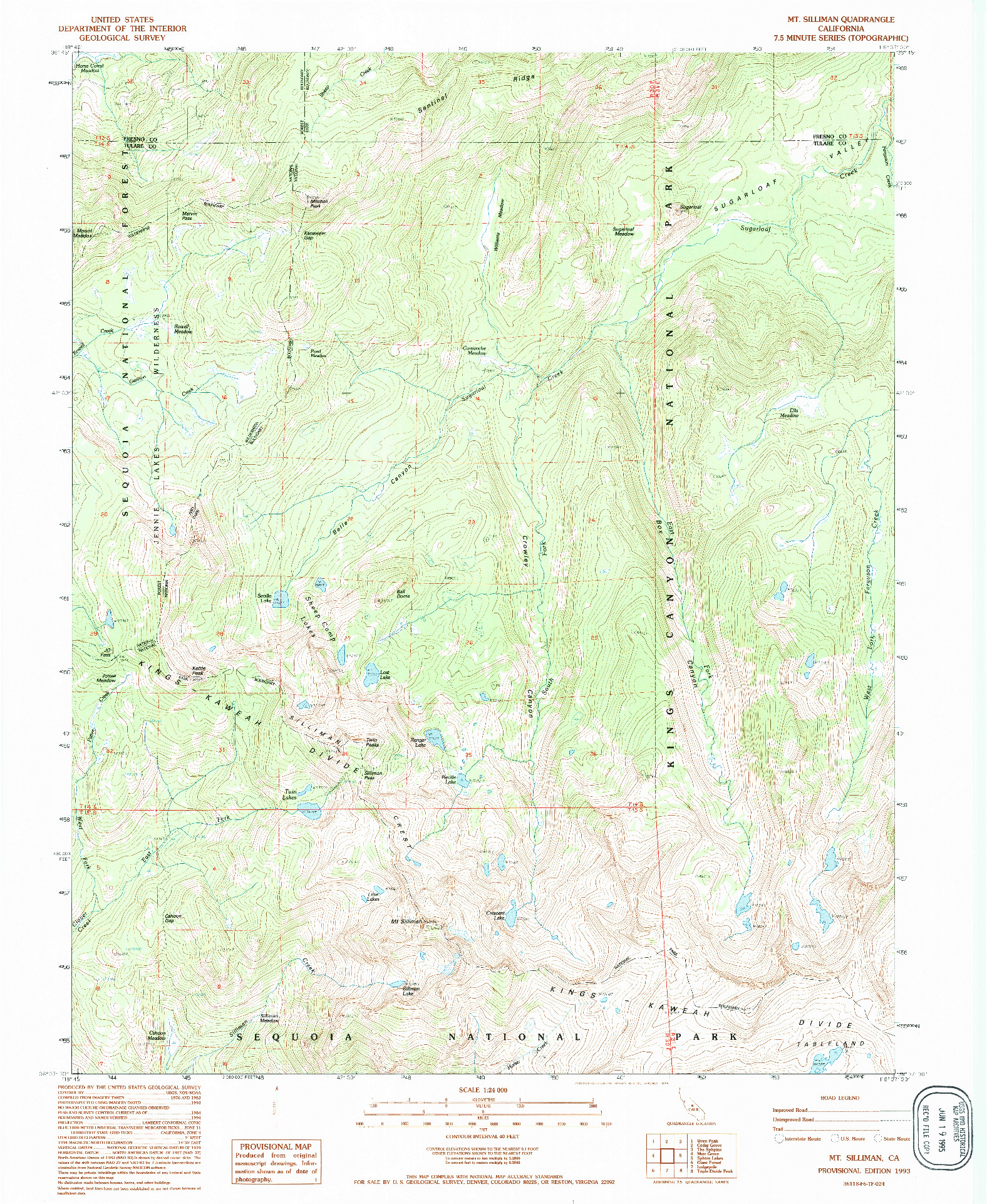 USGS 1:24000-SCALE QUADRANGLE FOR MT. SILLIMAN, CA 1993