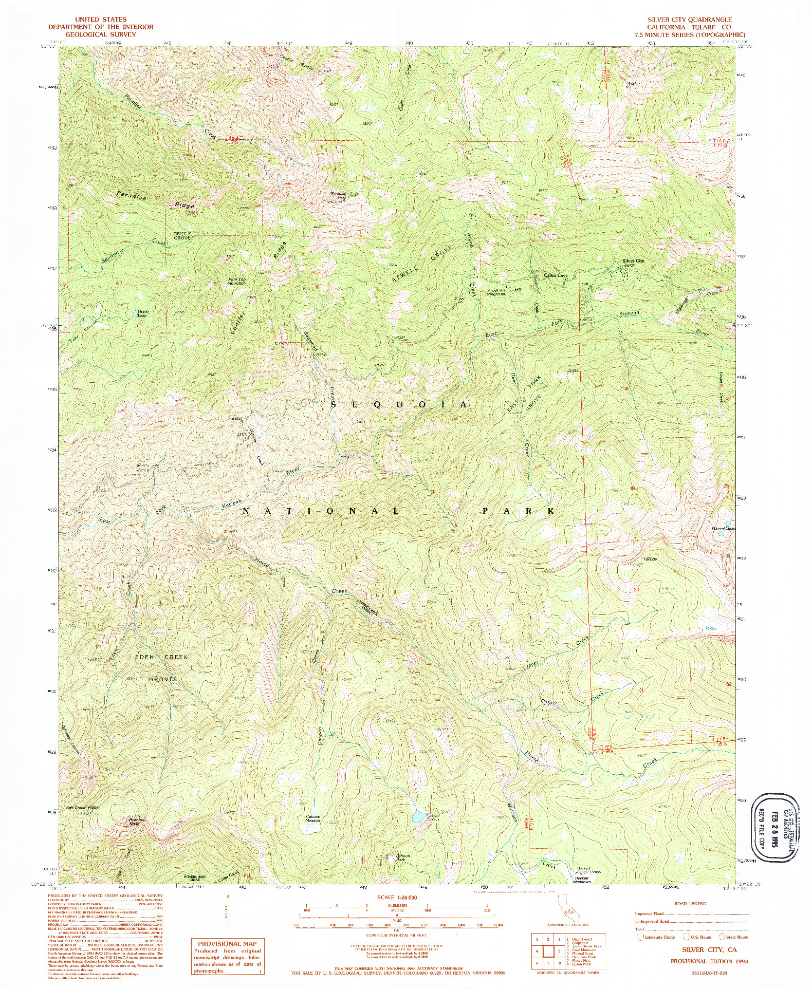 USGS 1:24000-SCALE QUADRANGLE FOR SILVER CITY, CA 1993