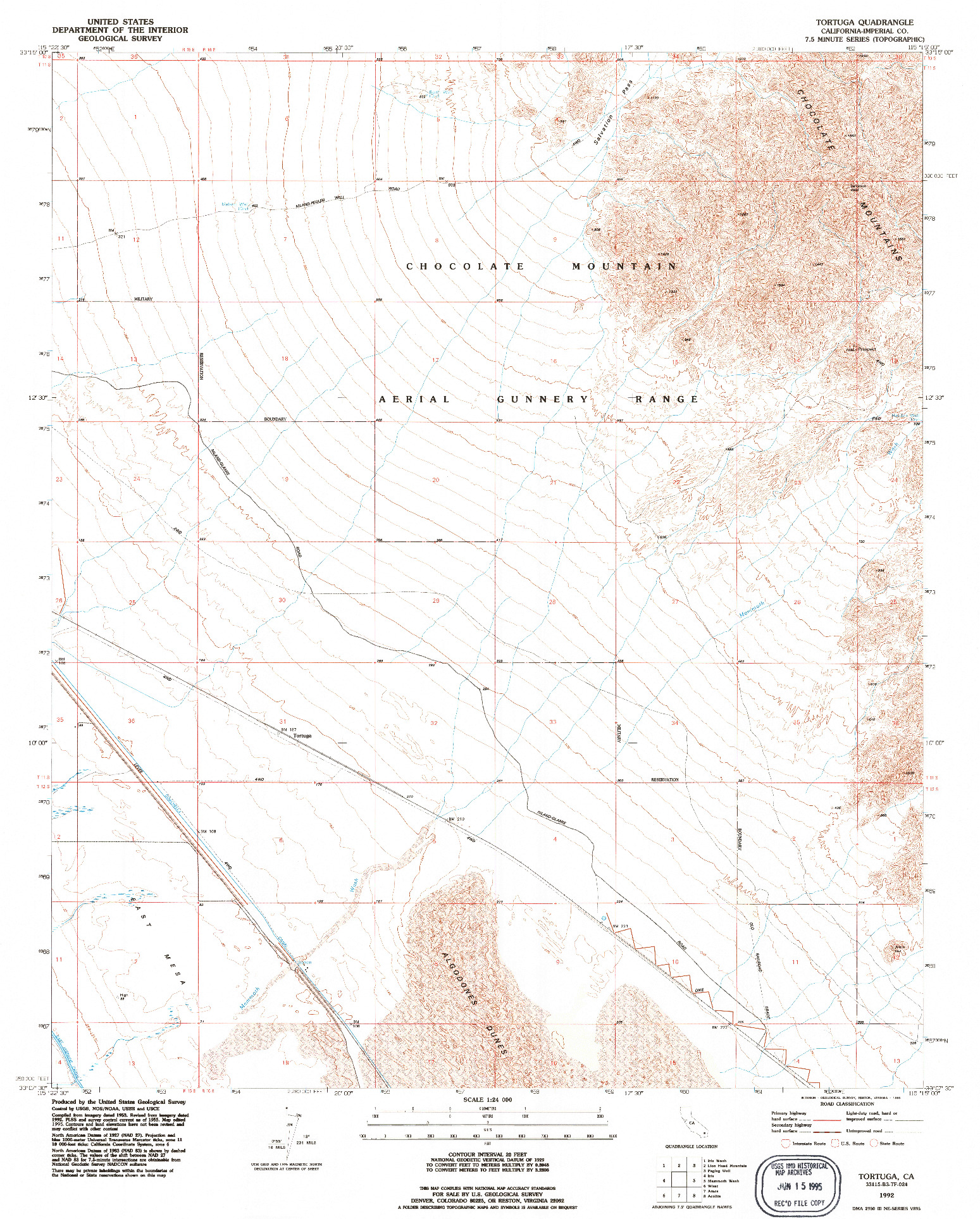 USGS 1:24000-SCALE QUADRANGLE FOR TORTUGA, CA 1992