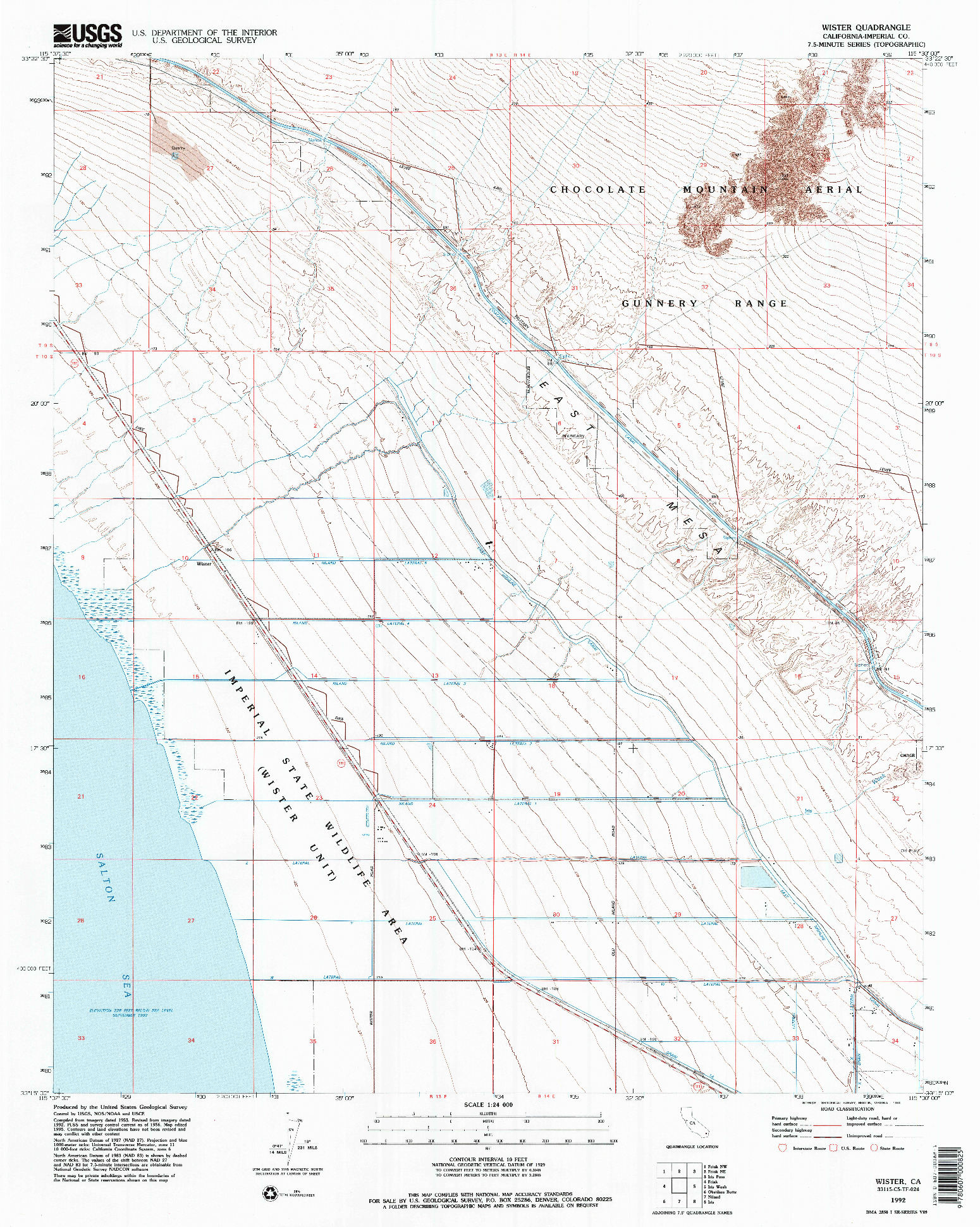 USGS 1:24000-SCALE QUADRANGLE FOR WISTER, CA 1992