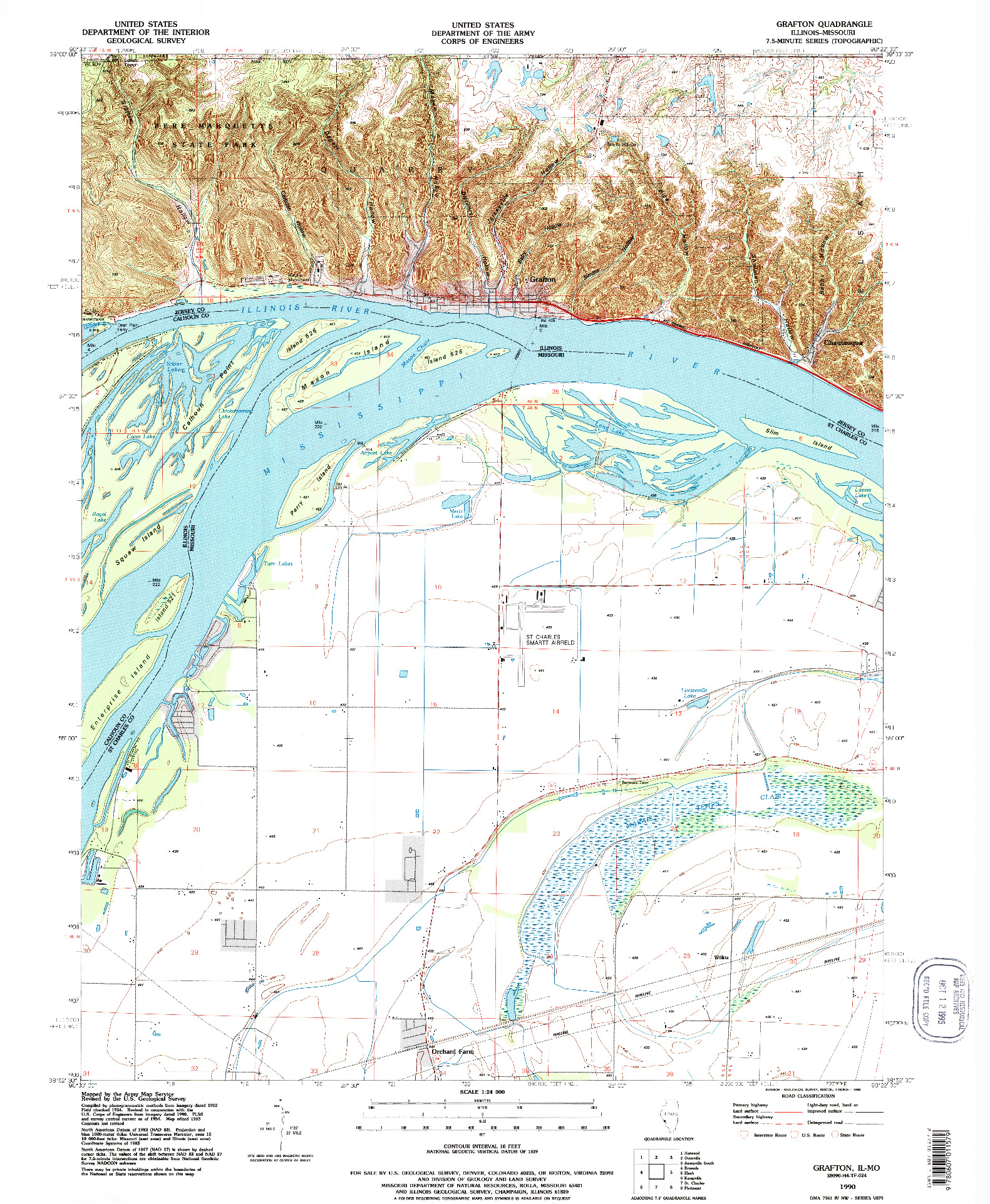 USGS 1:24000-SCALE QUADRANGLE FOR GRAFTON, IL 1990