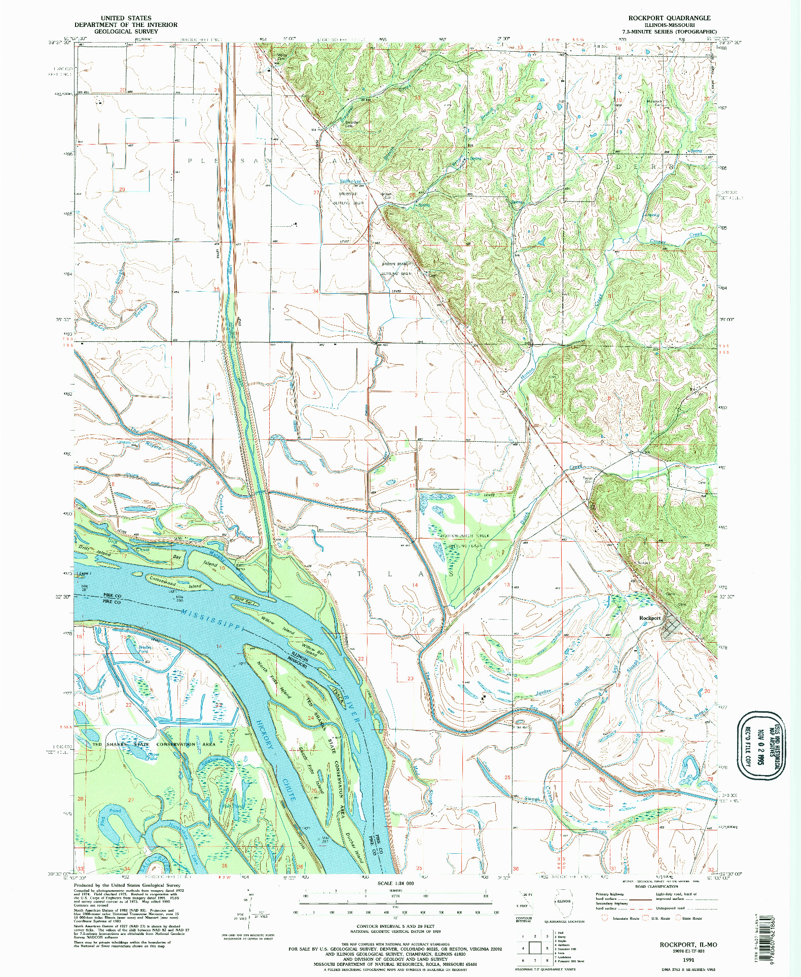 USGS 1:24000-SCALE QUADRANGLE FOR ROCKPORT, IL 1991