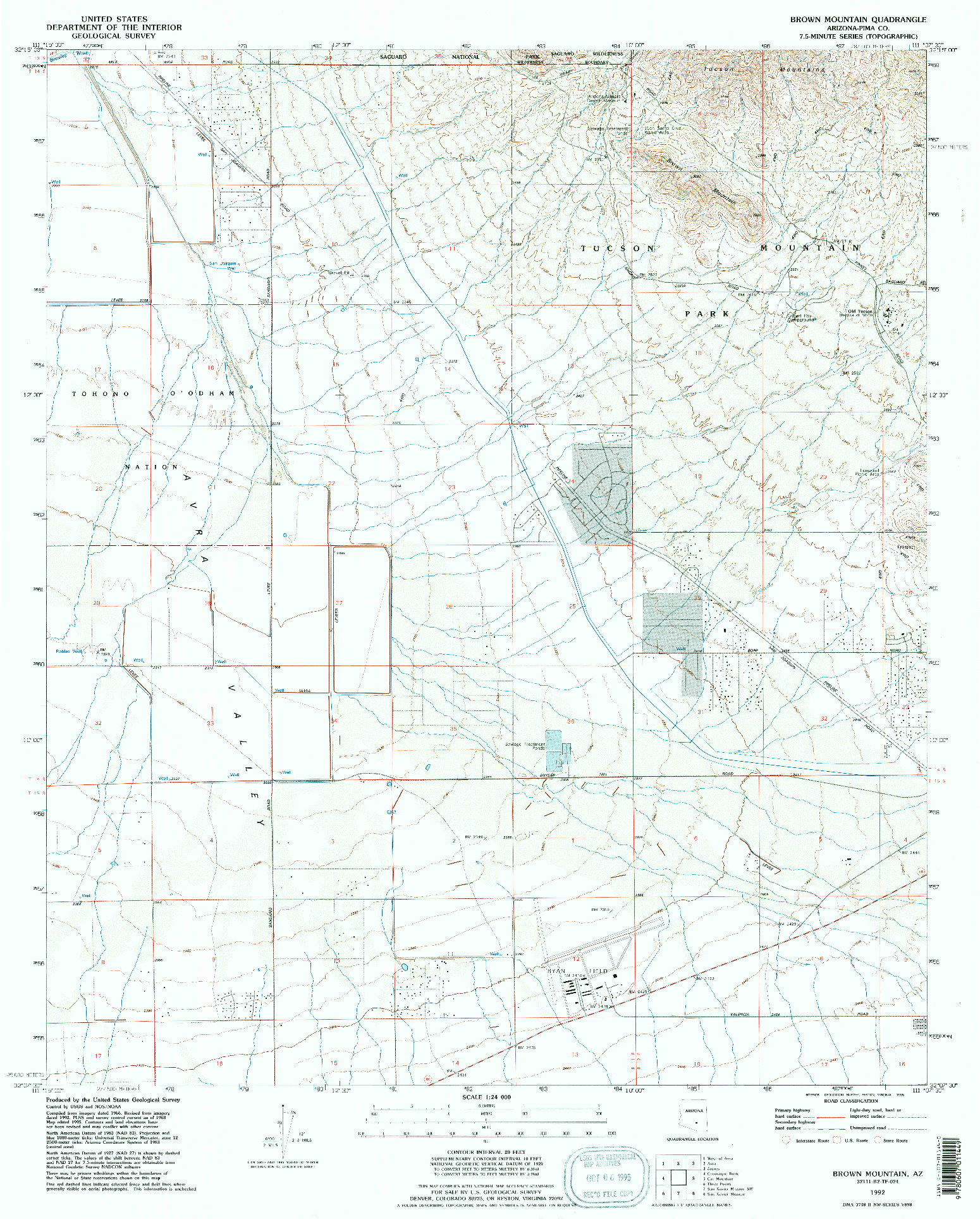 USGS 1:24000-SCALE QUADRANGLE FOR BROWN MOUNTAIN, AZ 1992
