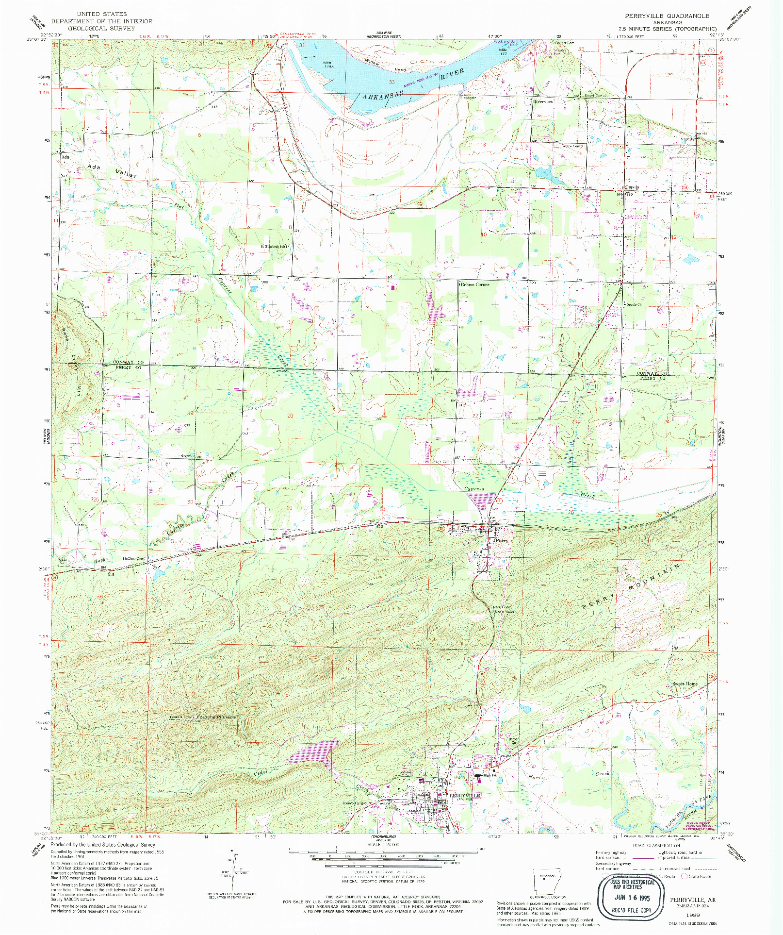 USGS 1:24000-SCALE QUADRANGLE FOR PERRYVILLE, AZ 1989