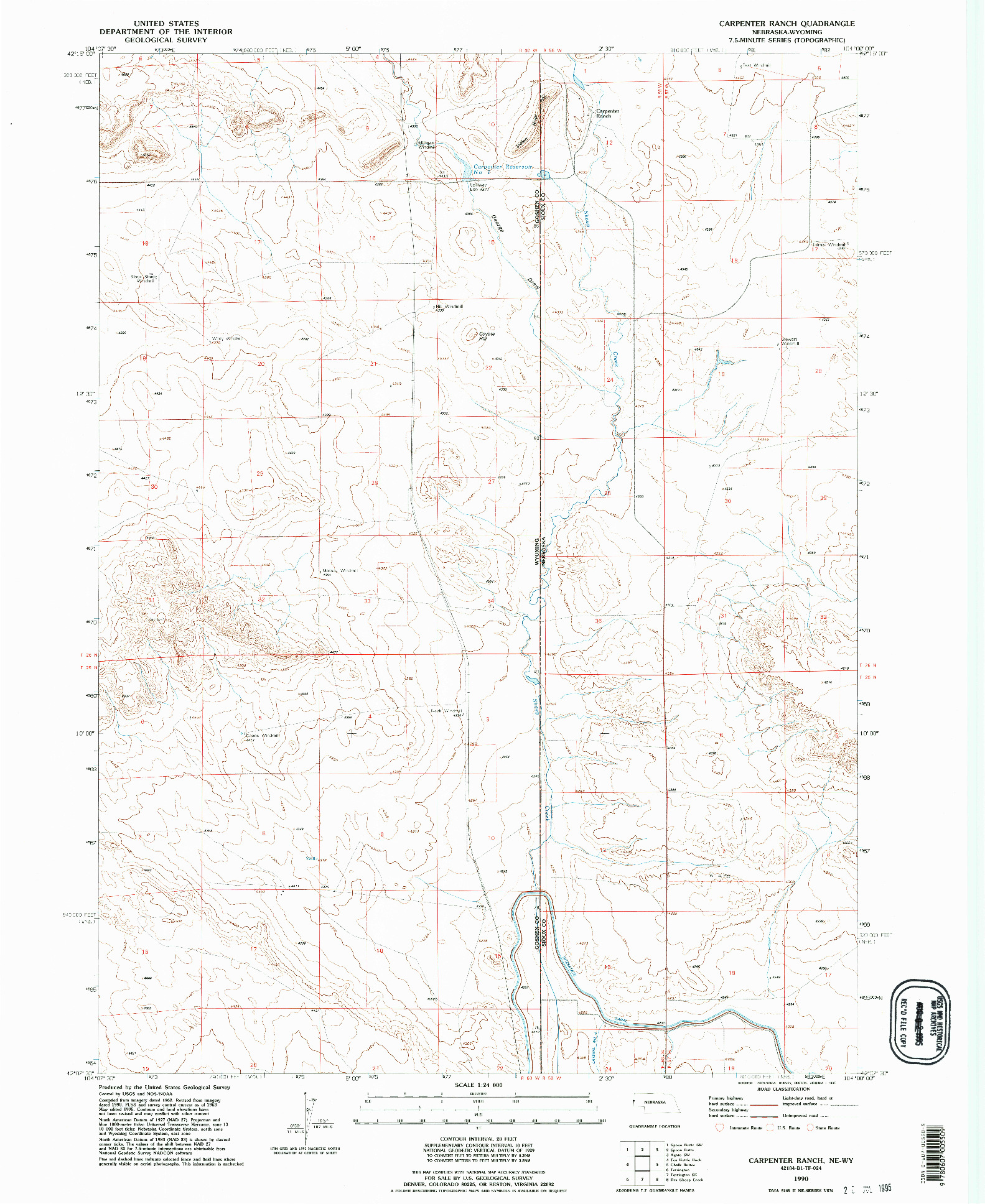 USGS 1:24000-SCALE QUADRANGLE FOR CARPENTER RANCH, NE 1990