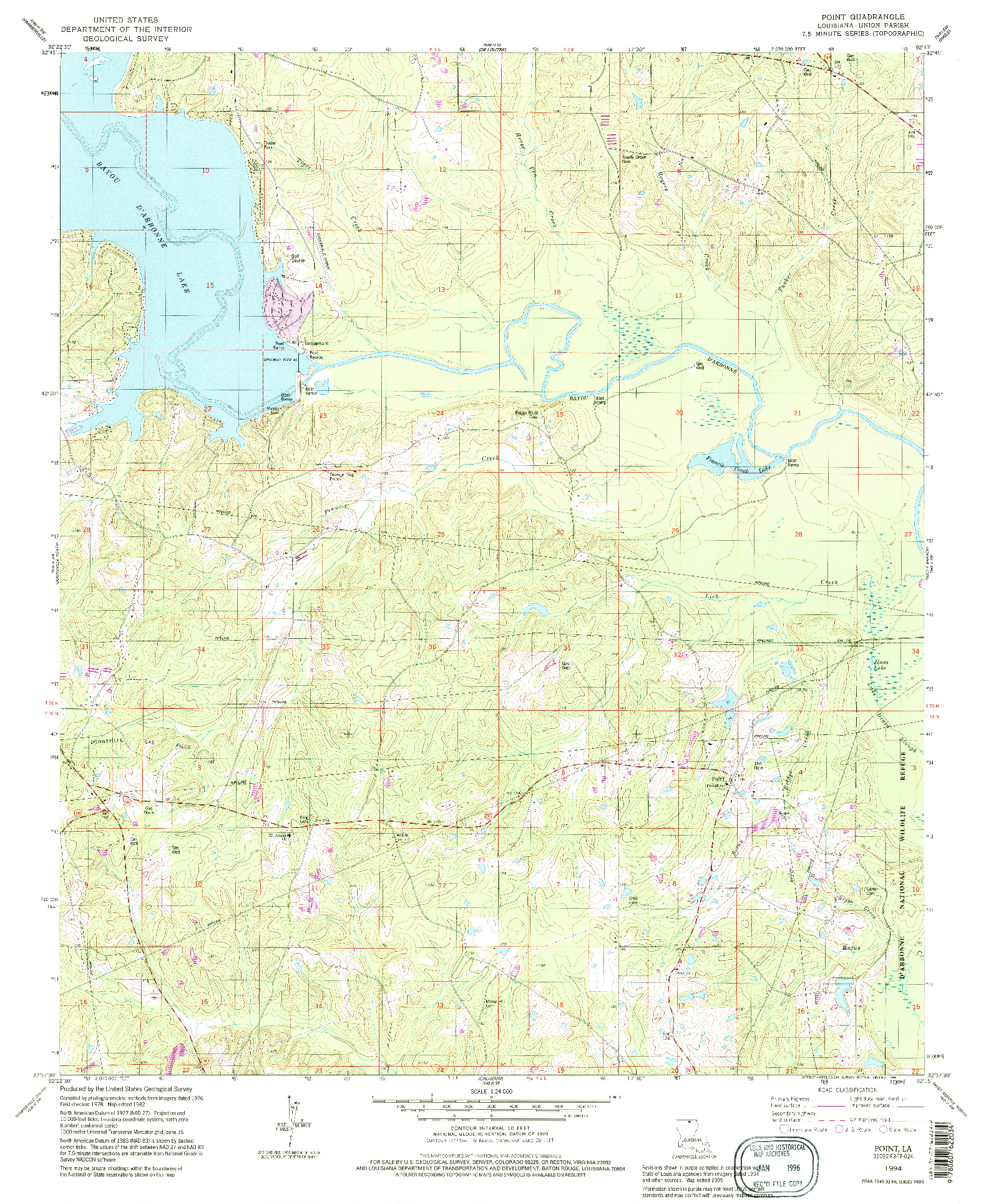 USGS 1:24000-SCALE QUADRANGLE FOR POINT, LA 1994