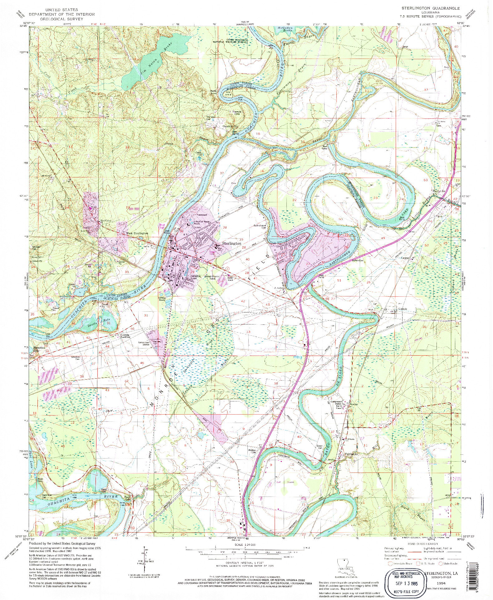 USGS 1:24000-SCALE QUADRANGLE FOR STERLINGTON, LA 1994