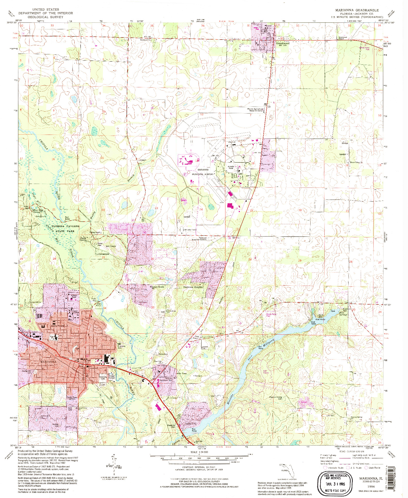 USGS 1:24000-SCALE QUADRANGLE FOR MARIANNA, FL 1994