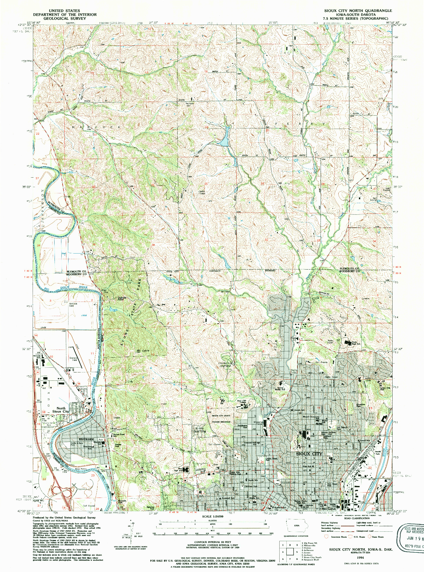 USGS 1:24000-SCALE QUADRANGLE FOR SIOUX CITY NORTH, IA 1994