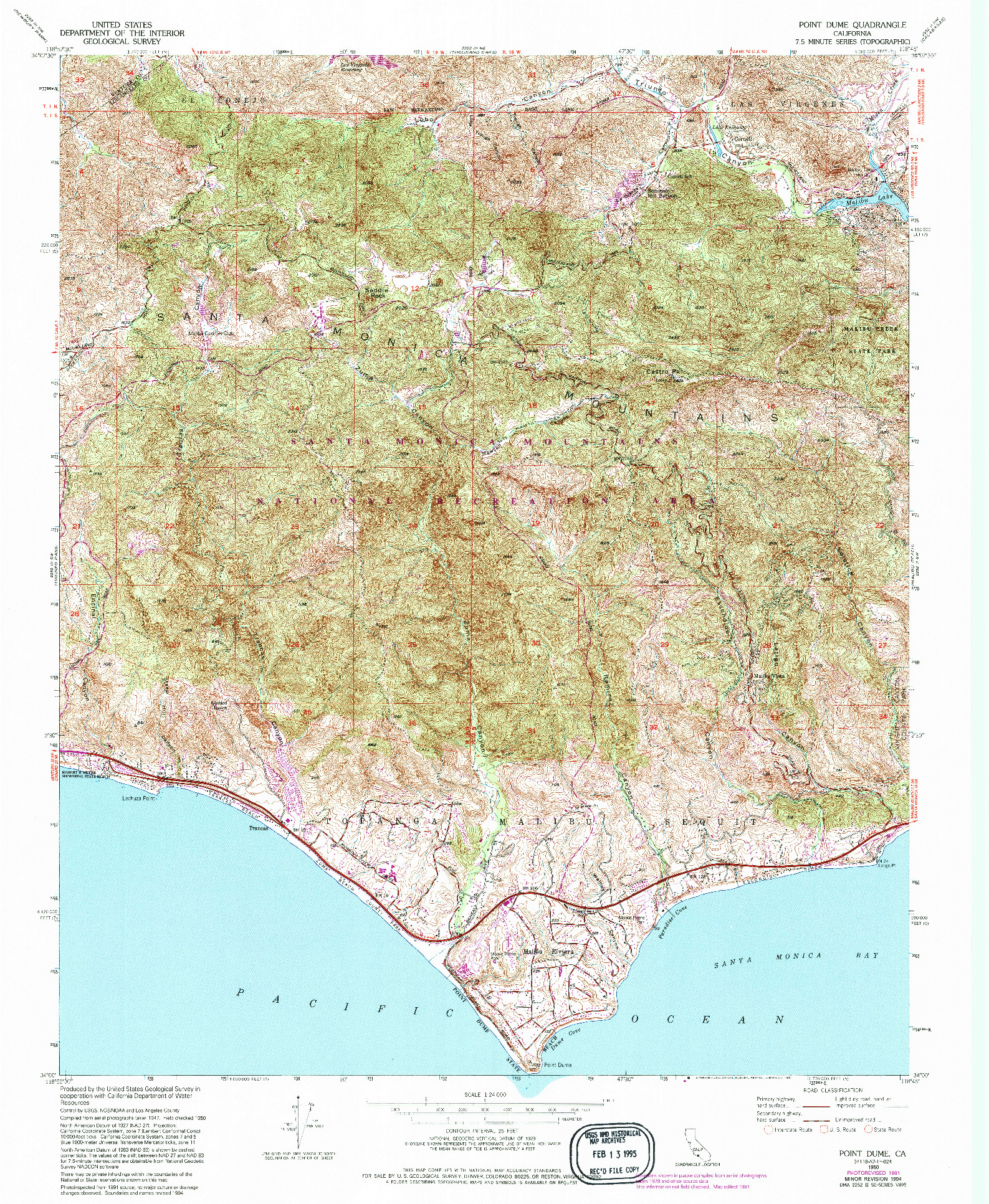 USGS 1:24000-SCALE QUADRANGLE FOR POINT DUME, CA 1950