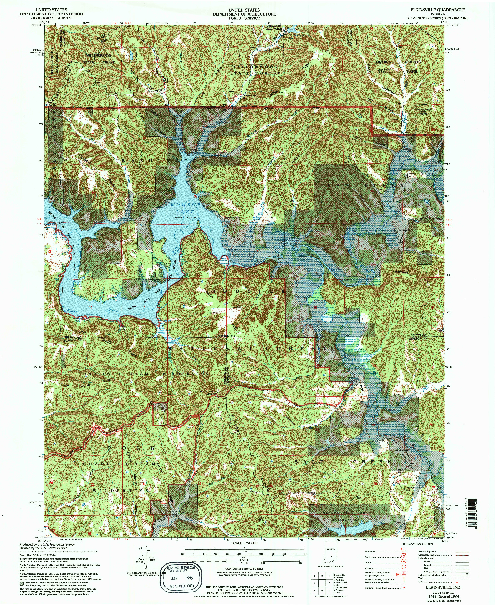 USGS 1:24000-SCALE QUADRANGLE FOR ELKINSVILLE, IN 1966