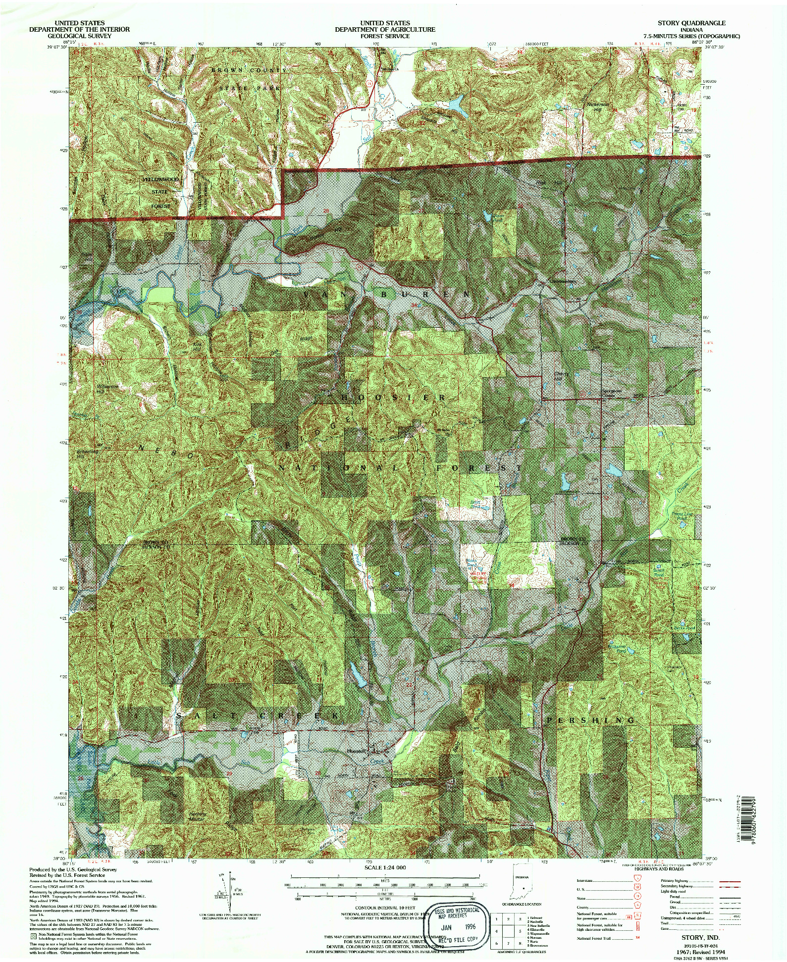 USGS 1:24000-SCALE QUADRANGLE FOR STORY, IN 1967