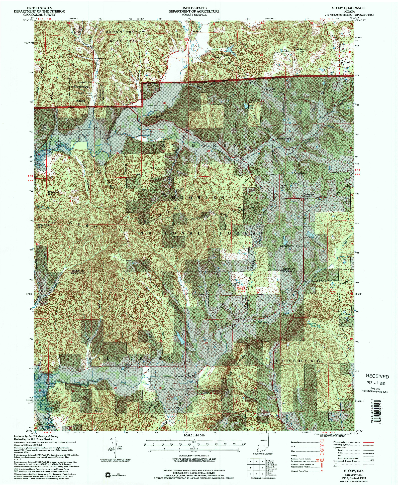 USGS 1:24000-SCALE QUADRANGLE FOR STORY, IN 1967