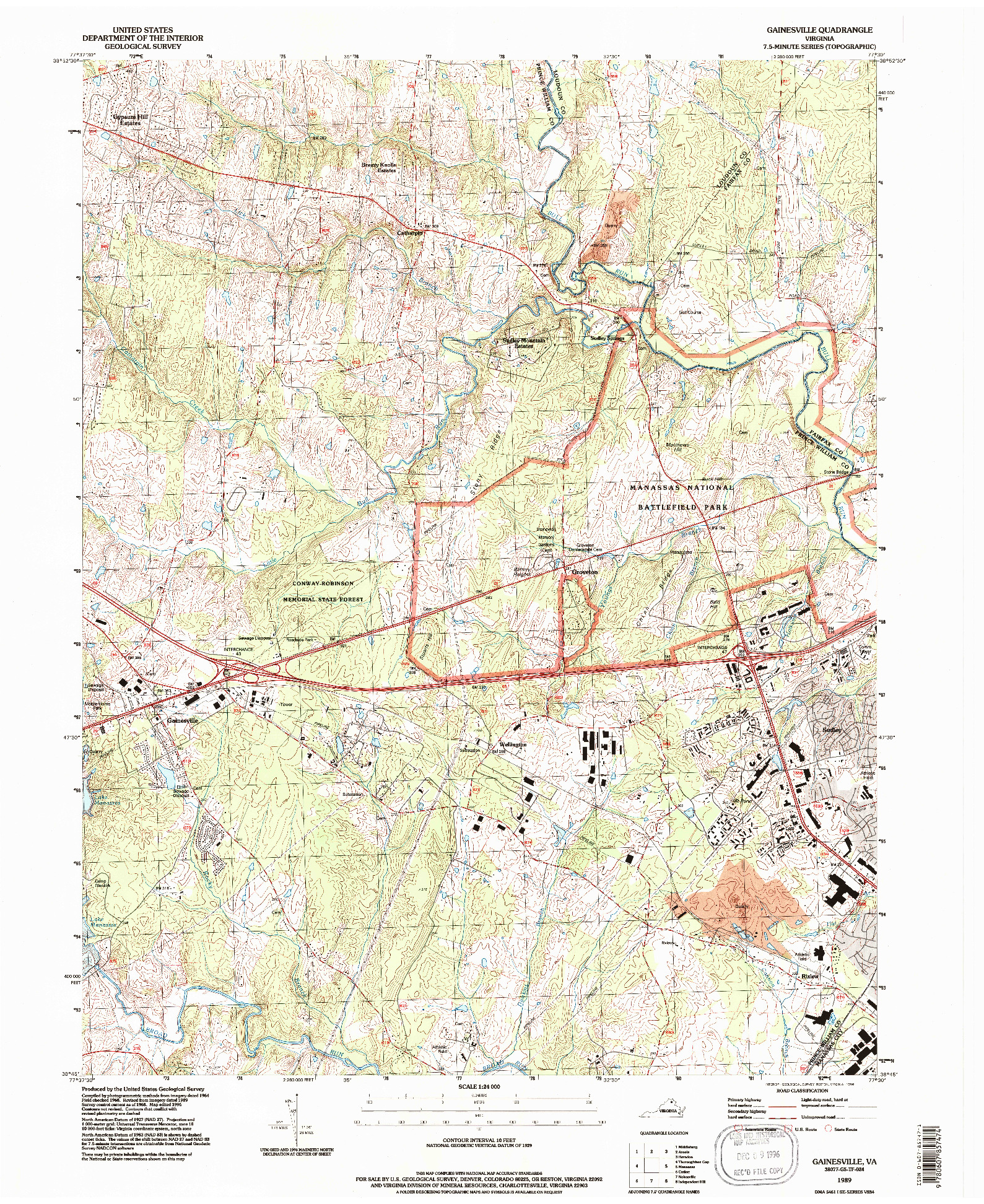 USGS 1:24000-SCALE QUADRANGLE FOR GAINESVILLE, VA 1983
