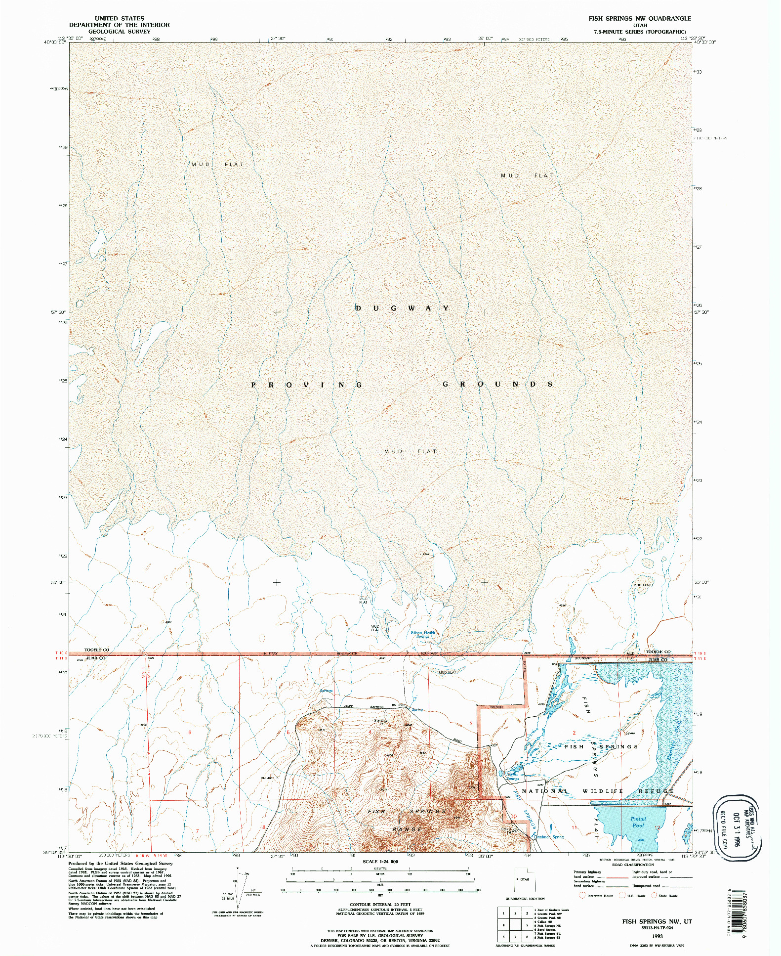 USGS 1:24000-SCALE QUADRANGLE FOR FISH SPRINGS NW, UT 1993