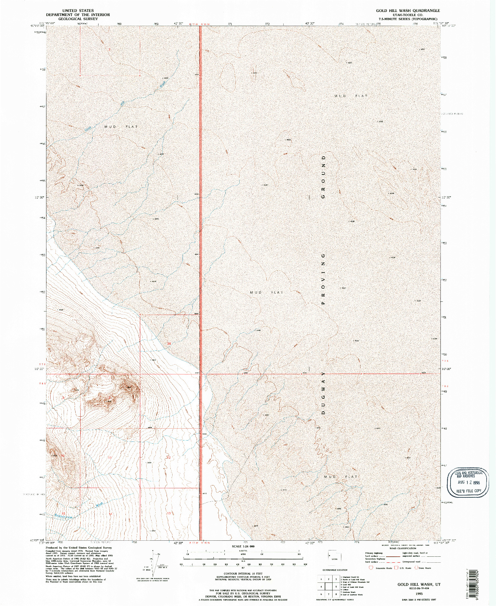 USGS 1:24000-SCALE QUADRANGLE FOR GOLD HILL WASH, UT 1993