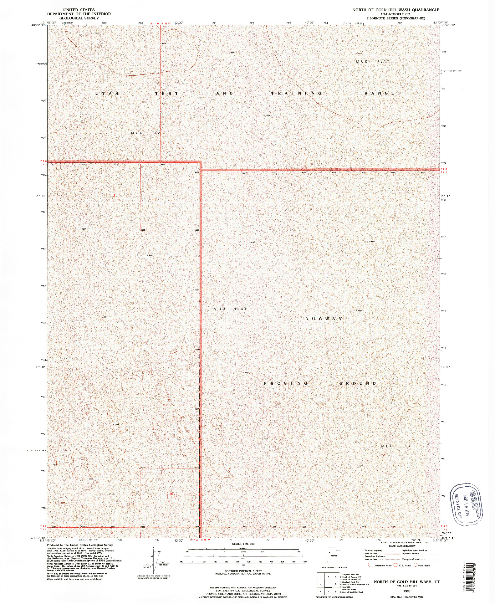 USGS 1:24000-SCALE QUADRANGLE FOR NORTH OF GOLD HILL WASH, UT 1993