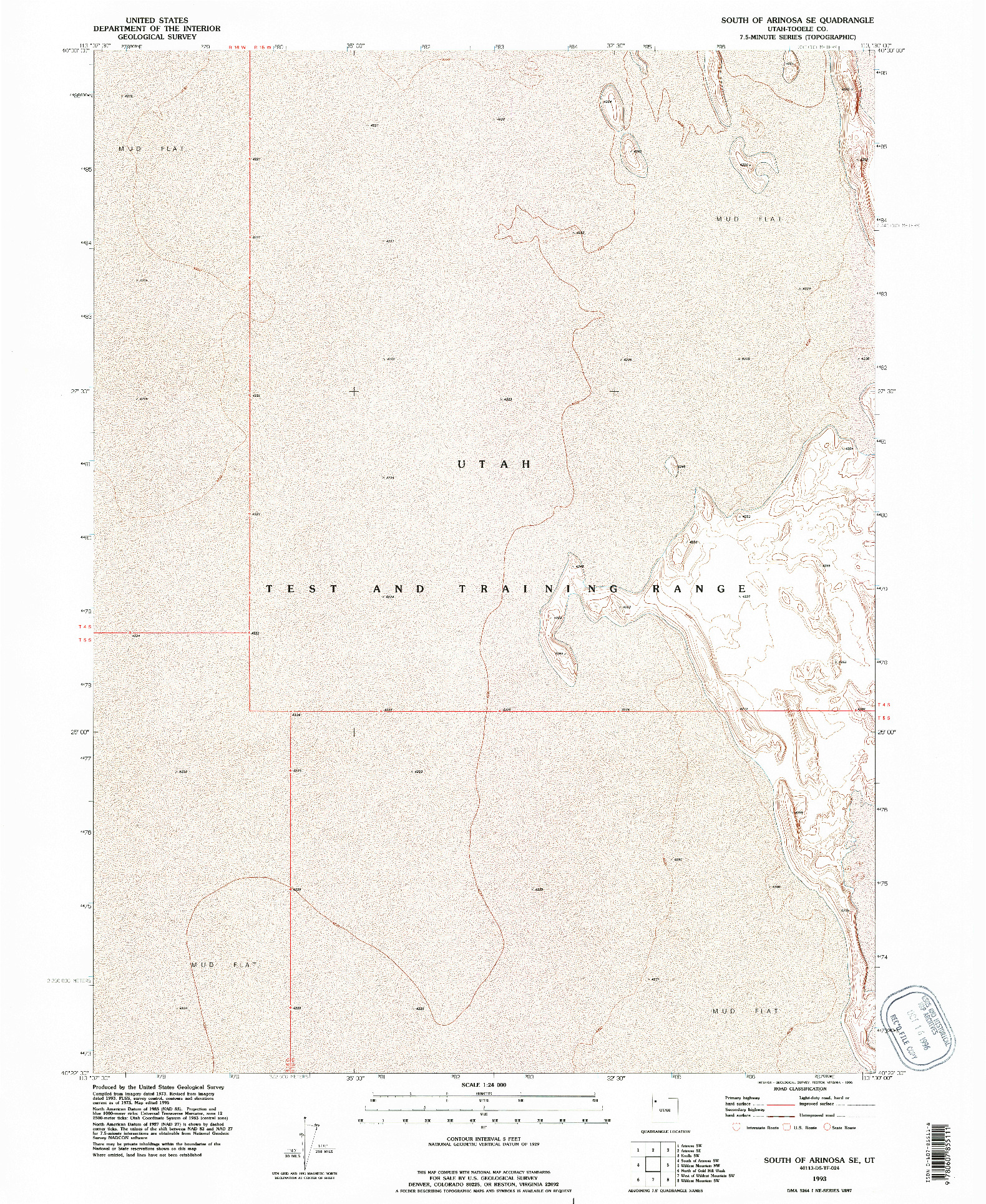 USGS 1:24000-SCALE QUADRANGLE FOR SOUTH OF ARINOSA SE, UT 1993