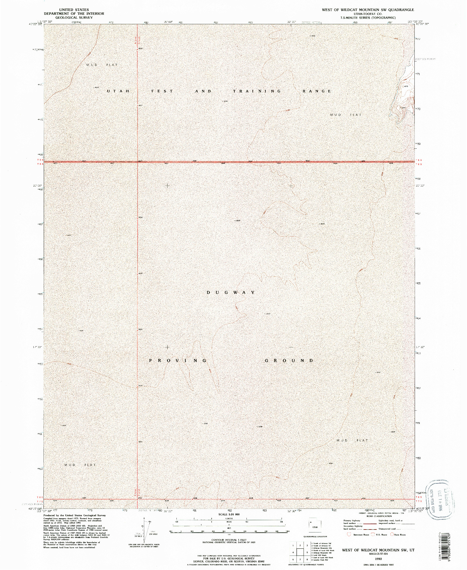 USGS 1:24000-SCALE QUADRANGLE FOR WEST OF WILDCAT MOUNTAIN SW, UT 1993