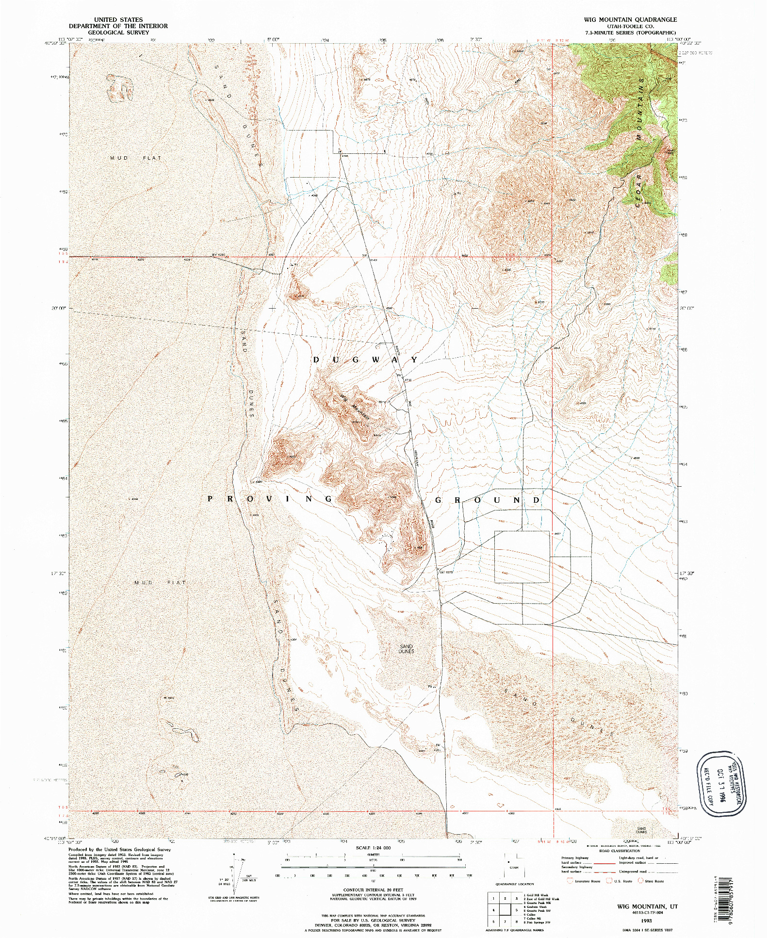 USGS 1:24000-SCALE QUADRANGLE FOR WIG MOUNTAIN, UT 1993