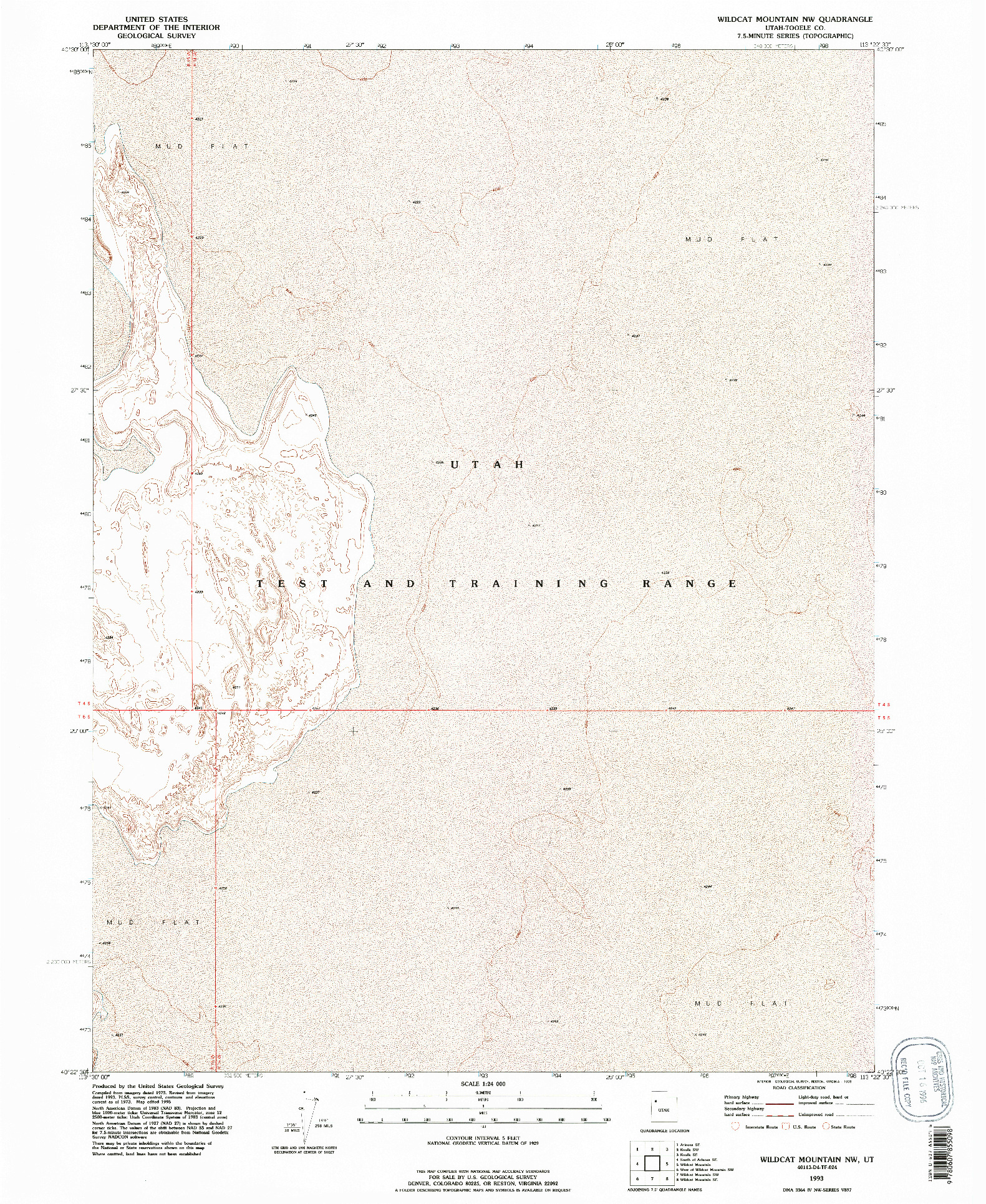 USGS 1:24000-SCALE QUADRANGLE FOR WILDCAT MOUNTAIN NW, UT 1993