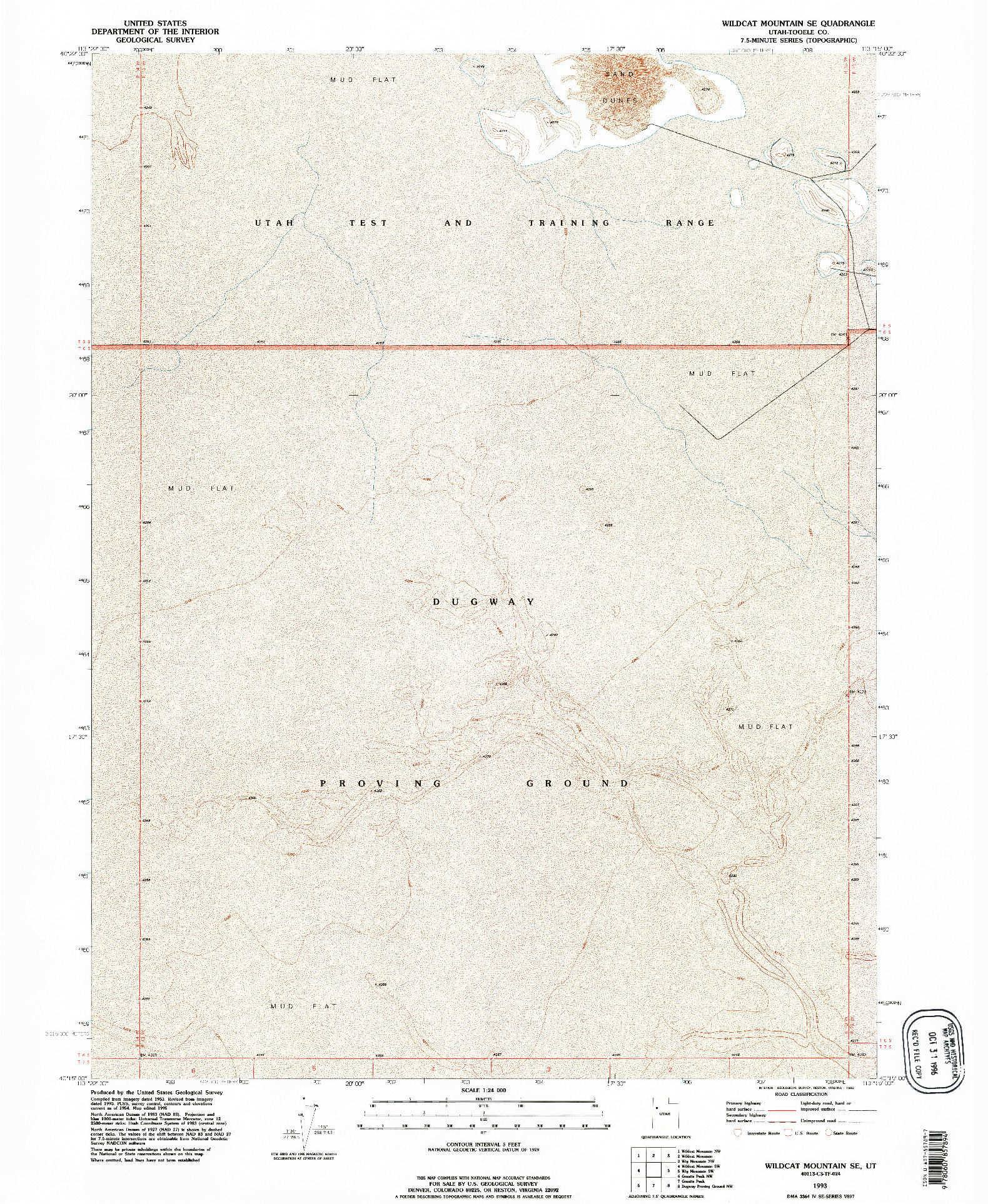 USGS 1:24000-SCALE QUADRANGLE FOR WILDCAT MOUNTAIN SE, UT 1993