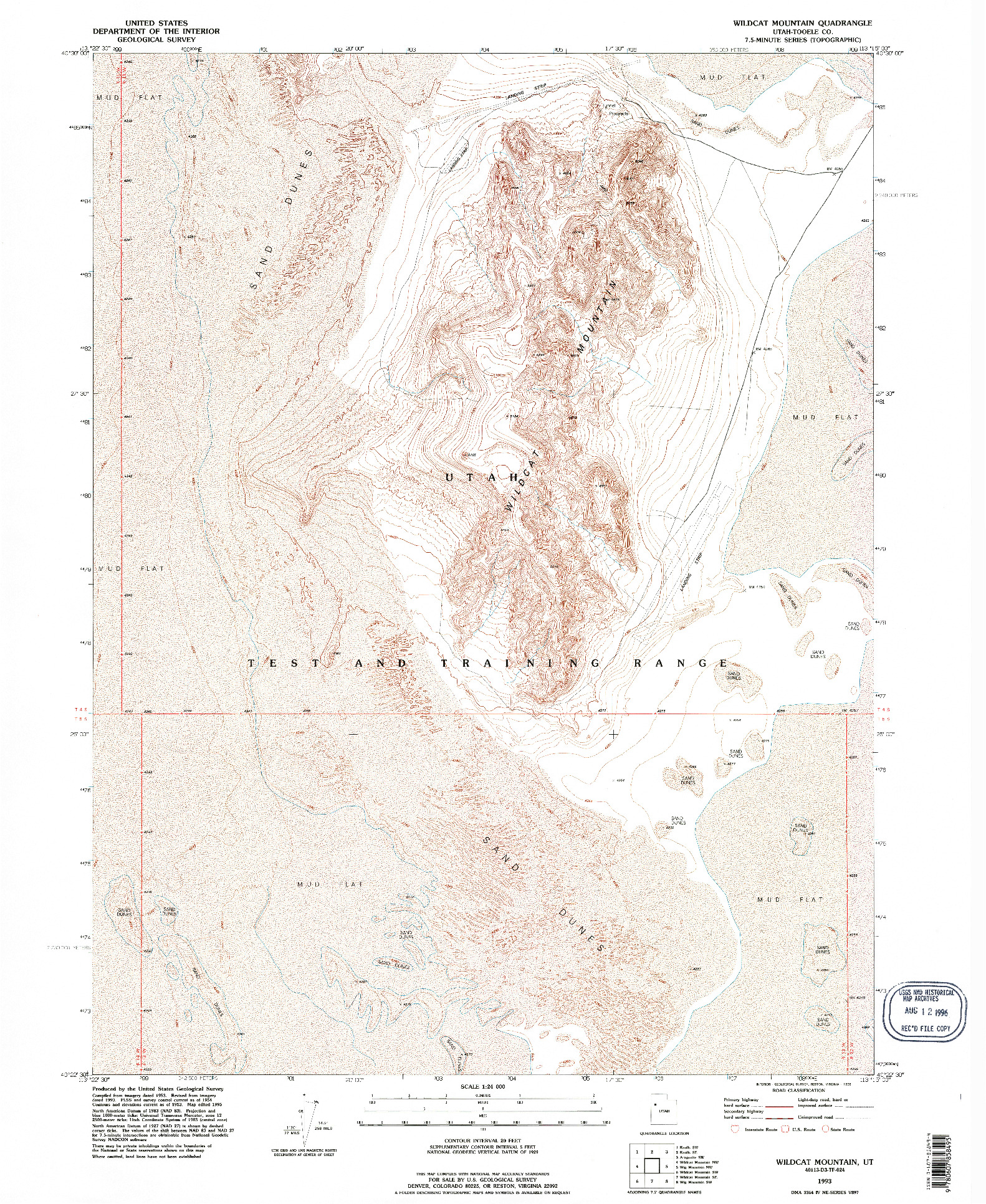 USGS 1:24000-SCALE QUADRANGLE FOR WILDCAT MOUNTAIN, UT 1993
