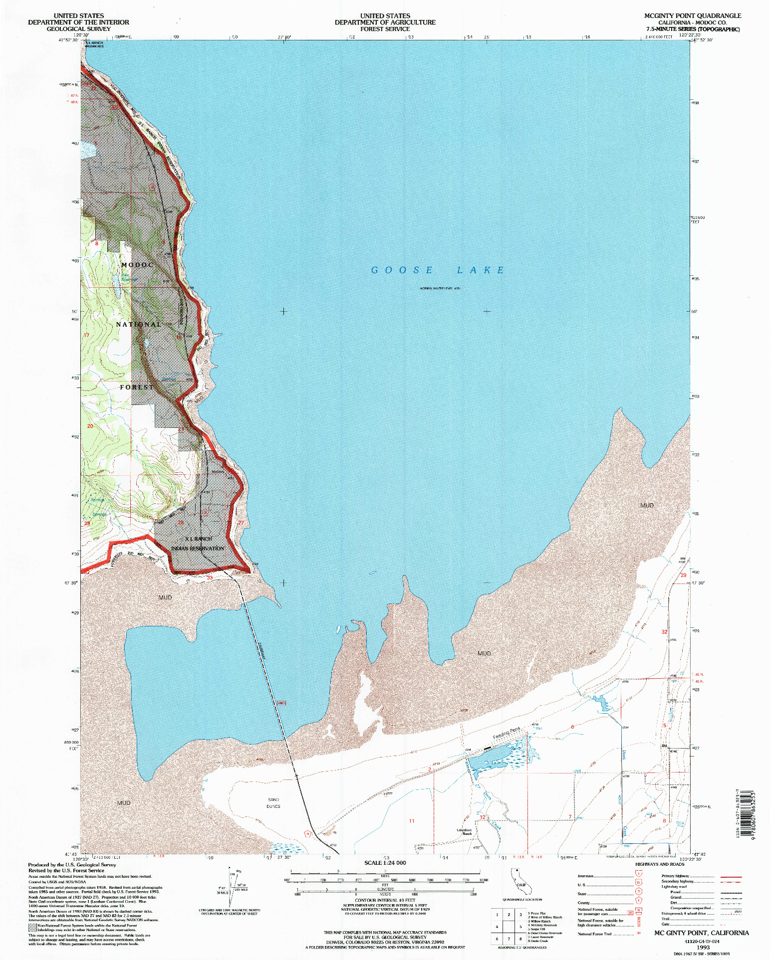 USGS 1:24000-SCALE QUADRANGLE FOR MC GINTY POINT, CA 1993