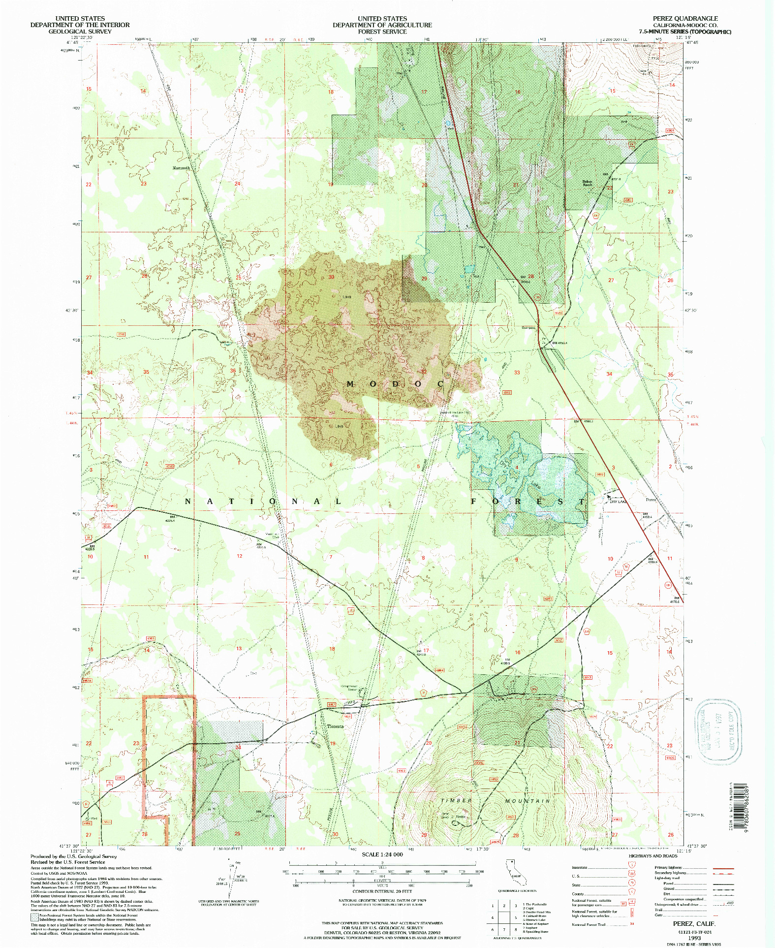 USGS 1:24000-SCALE QUADRANGLE FOR PEREZ, CA 1993