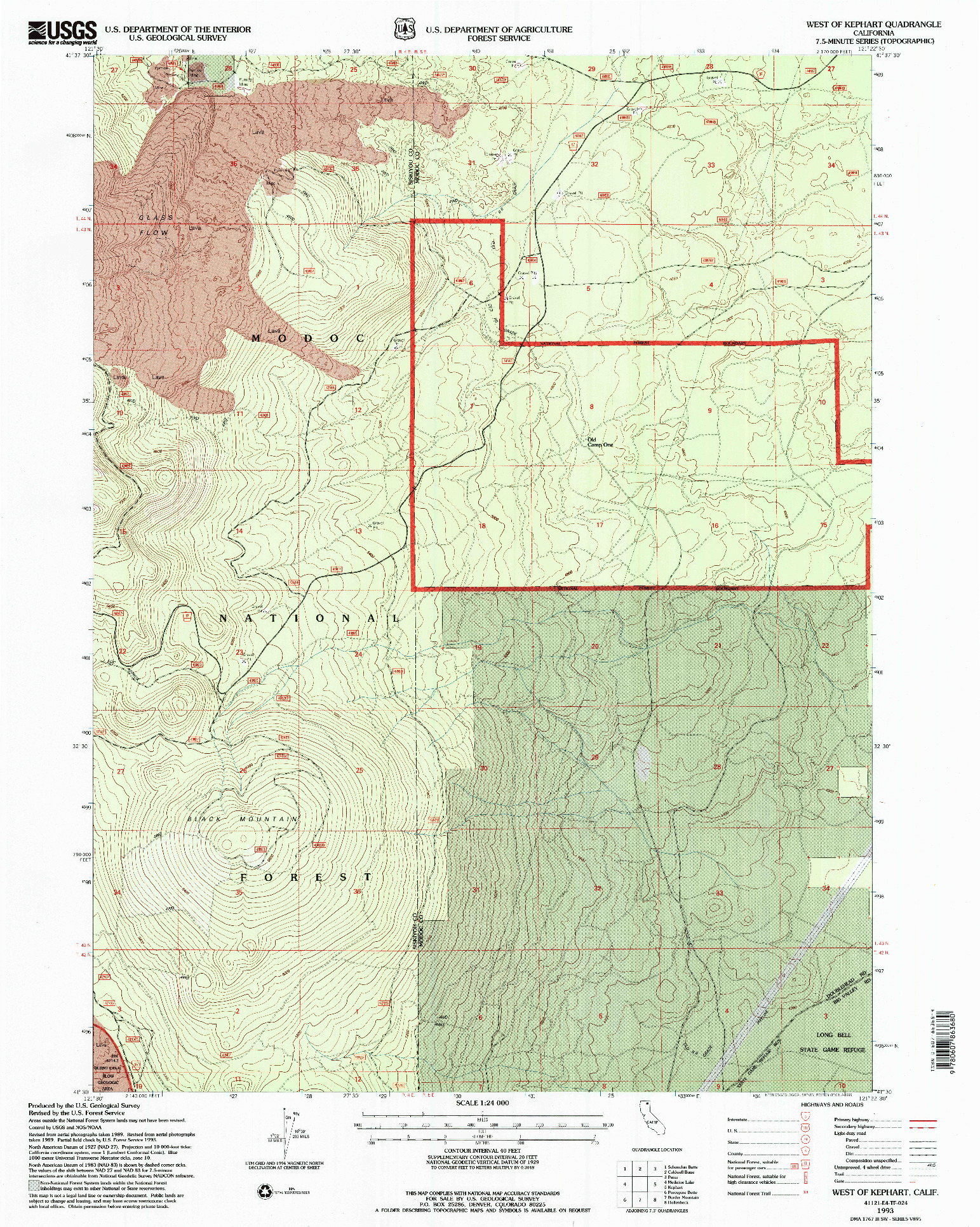 USGS 1:24000-SCALE QUADRANGLE FOR WEST OF KEPHART, CA 1993